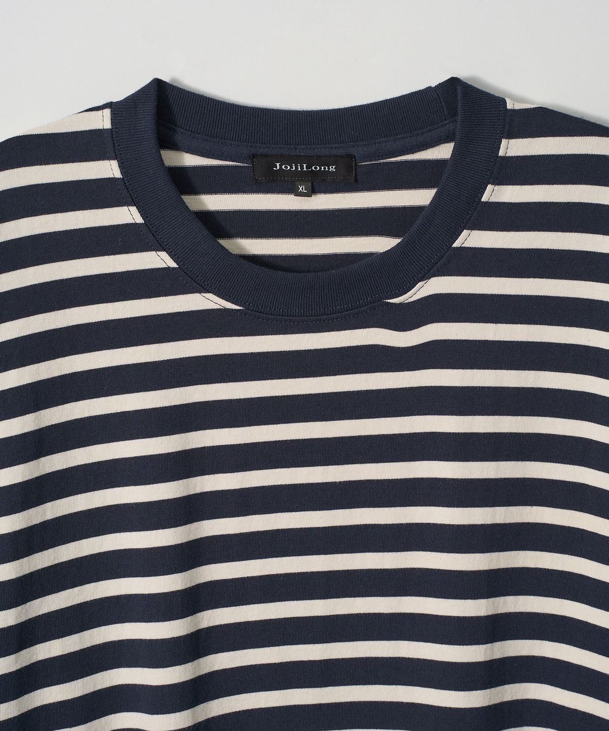 조질롱(JOJILONG) JN113 Tubular Marine Stripe T-Shirt - MARINE NAVY