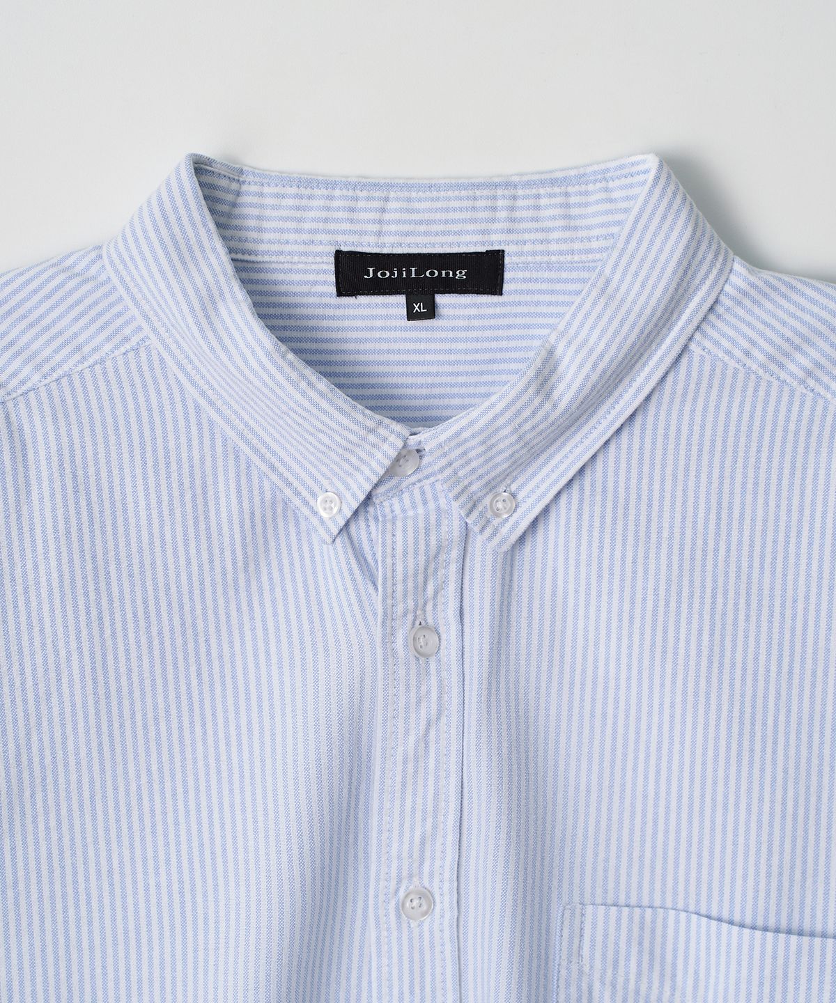 조질롱(JOJILONG) JN136 Oxford Stripe Button Down Shirt - LIGHT BLUE
