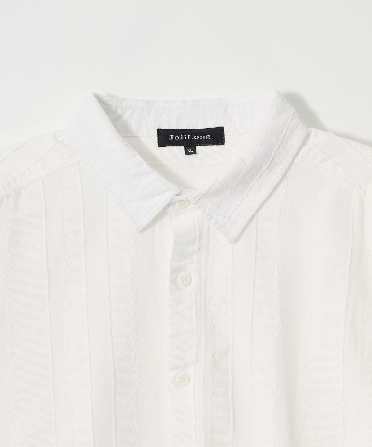 조질롱(JOJILONG) JN138 Minimal Jacquard Stripe Shirt - WHITE