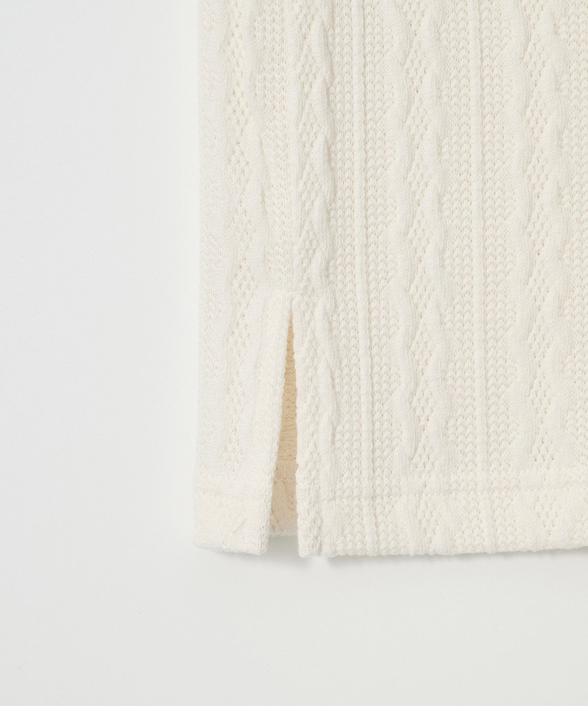 조질롱(JOJILONG) JN151 Quiet Cable Knit Polo Half Tee - CREAM
