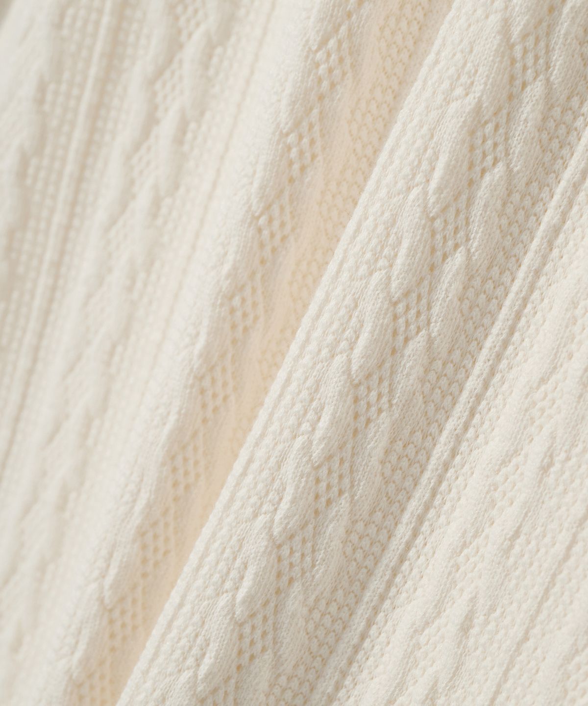 조질롱(JOJILONG) JN151 Quiet Cable Knit Polo Half Tee - CREAM
