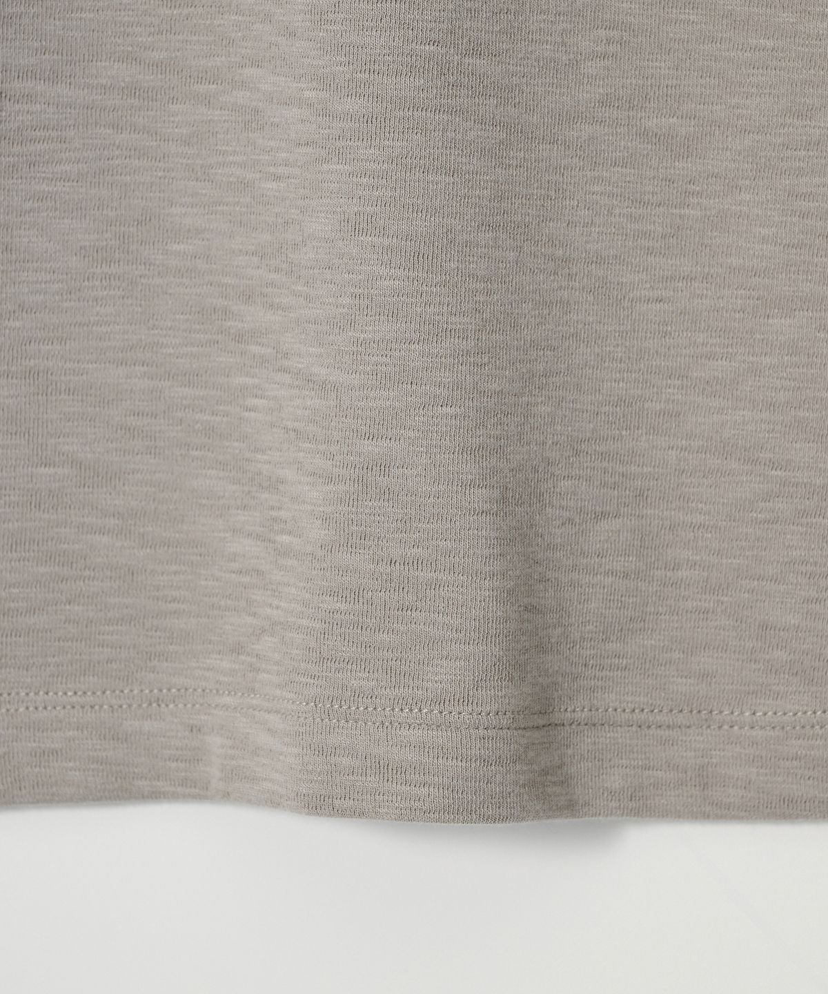 조질롱(JOJILONG) JN153 Vintage Slub Henley Half  T-Shirt - ASH BEIGE