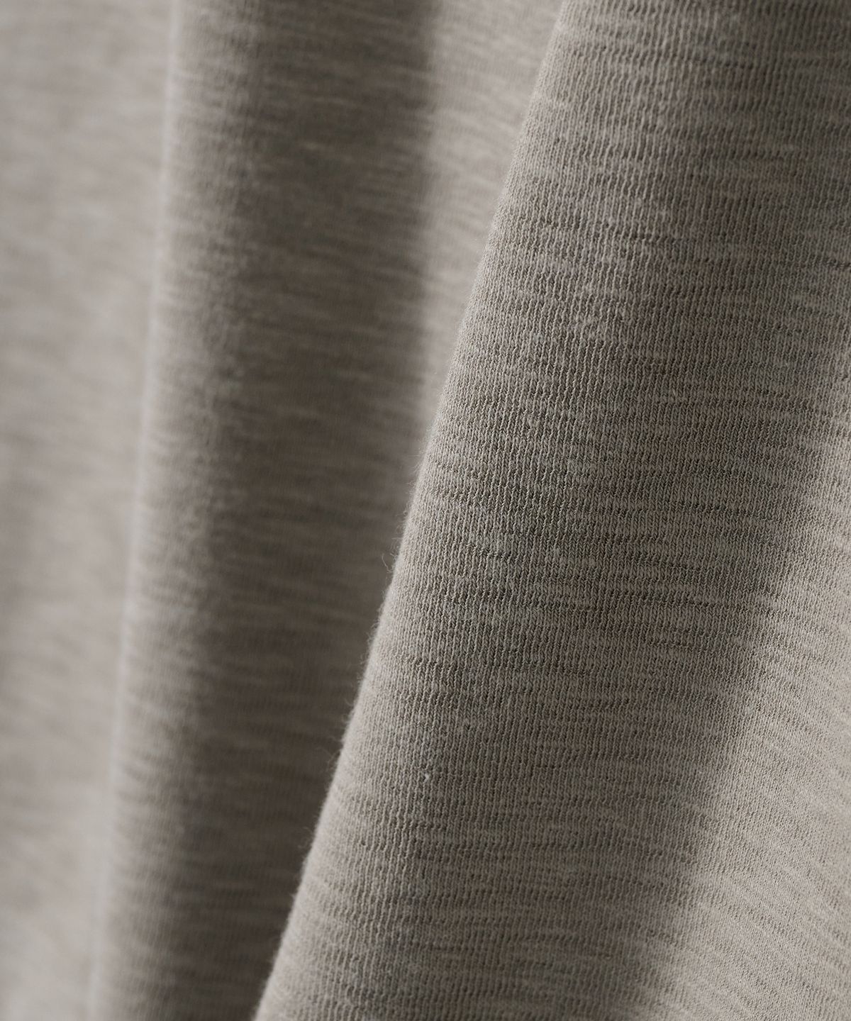 조질롱(JOJILONG) JN153 Vintage Slub Henley Half  T-Shirt - ASH BEIGE