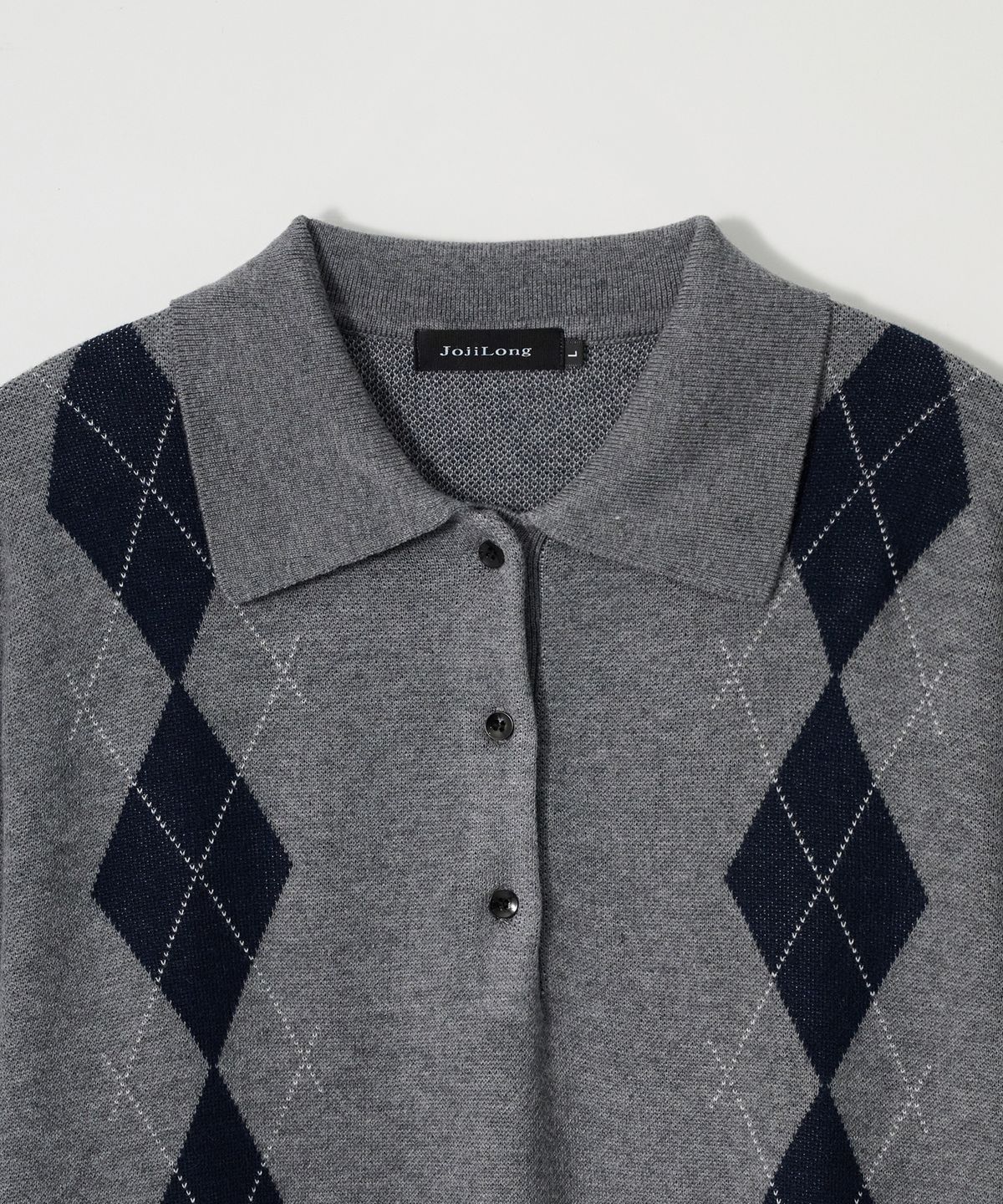 조질롱(JOJILONG) JN154 Classic Argyle Collar Knit - GREY