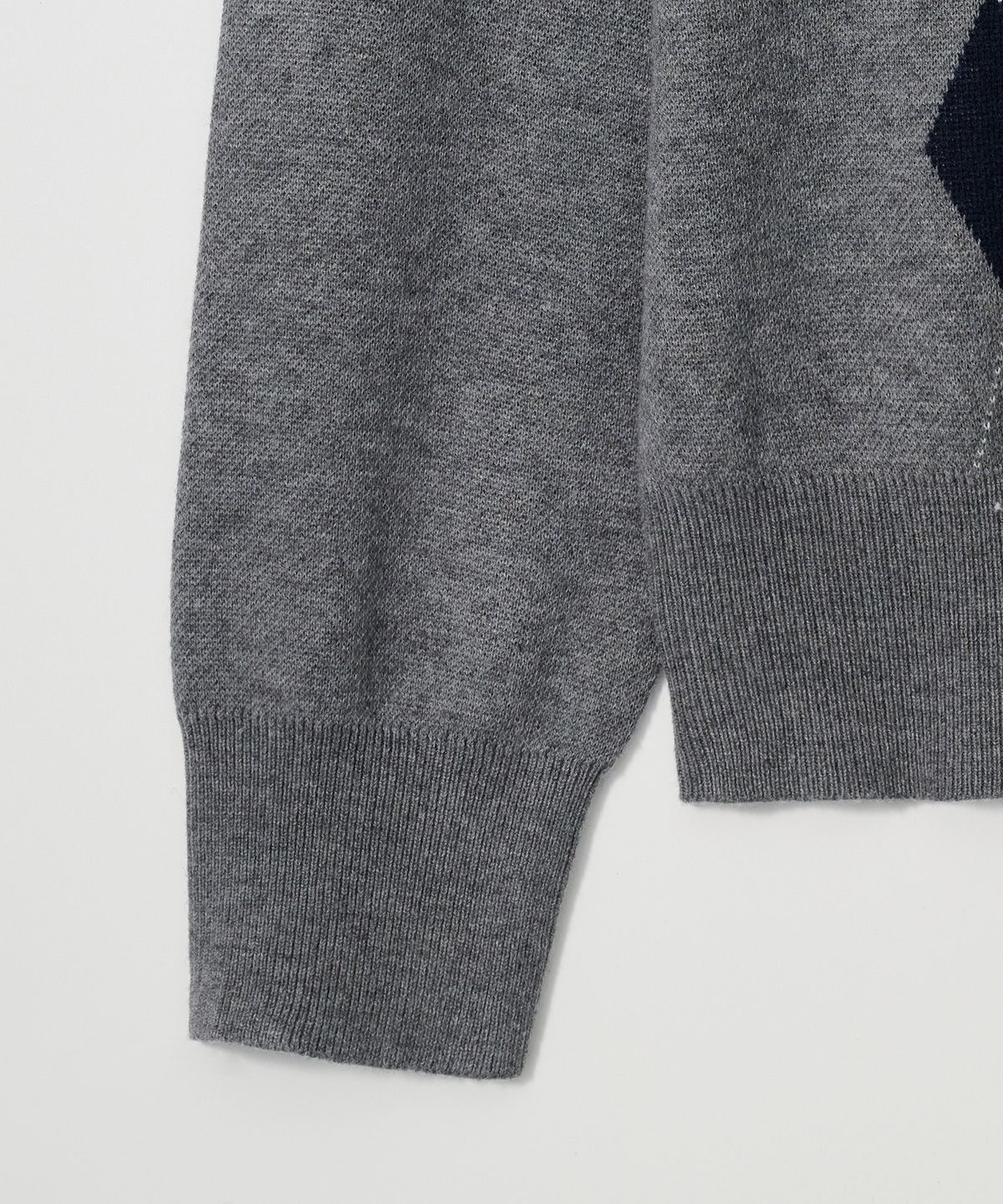 조질롱(JOJILONG) JN154 Classic Argyle Collar Knit - GREY