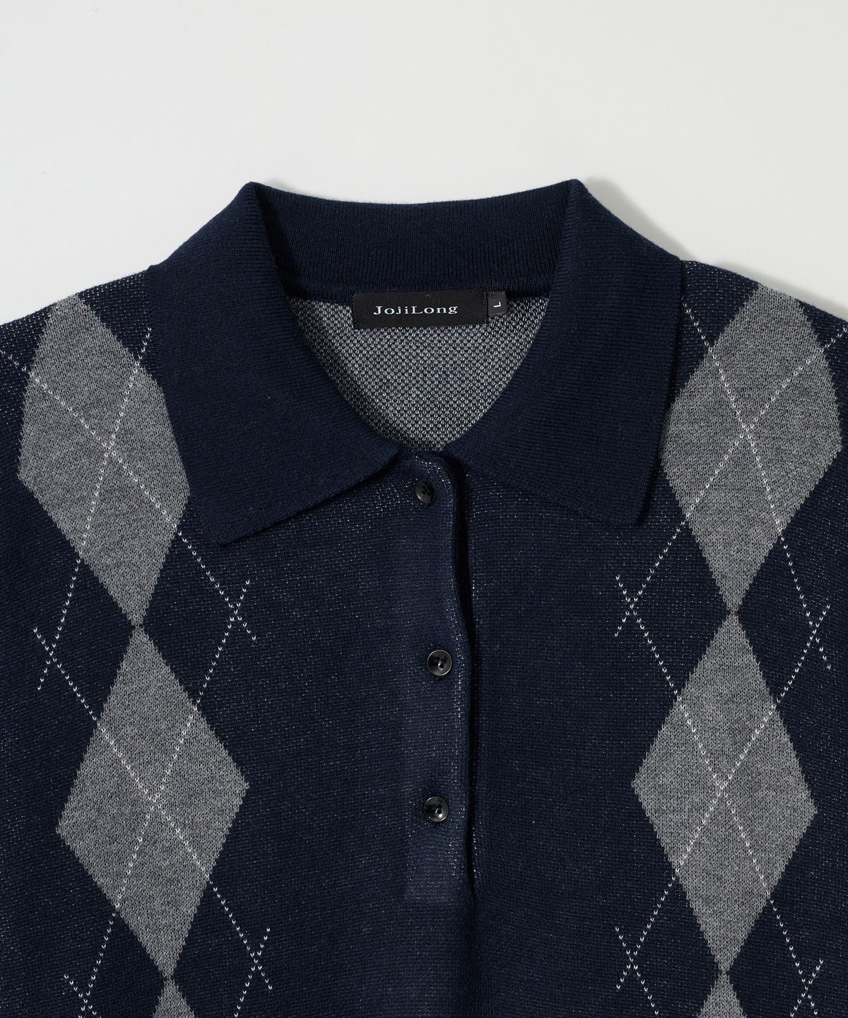 조질롱(JOJILONG) JN154 Classic Argyle Collar Knit - NAVY
