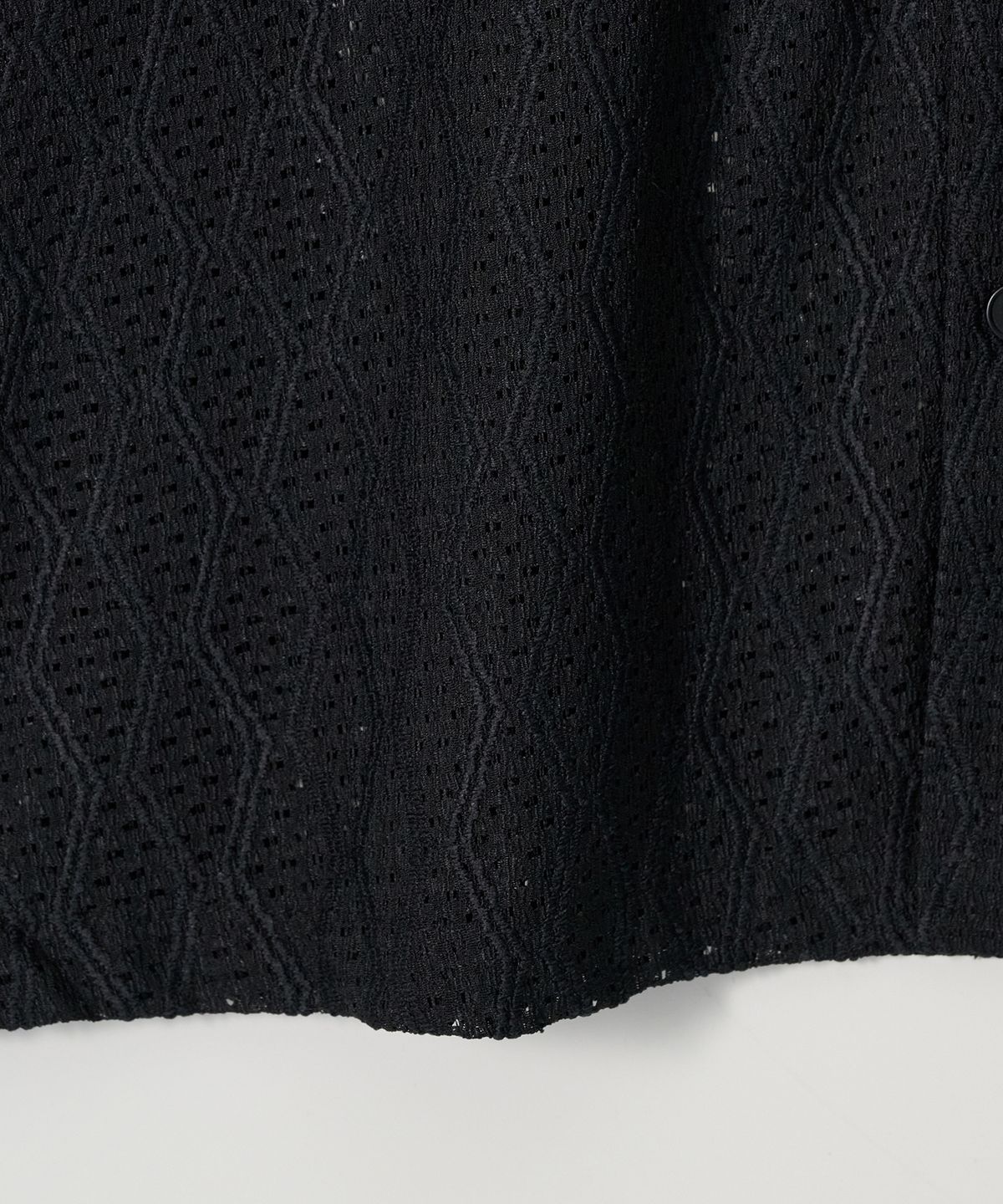 조질롱(JOJILONG) JN163 Wave Texture Air Half Shirt - BLACK