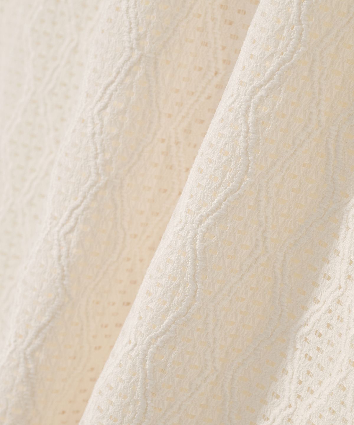 조질롱(JOJILONG) JN163 Wave Texture Air Half Shirt - CREAM