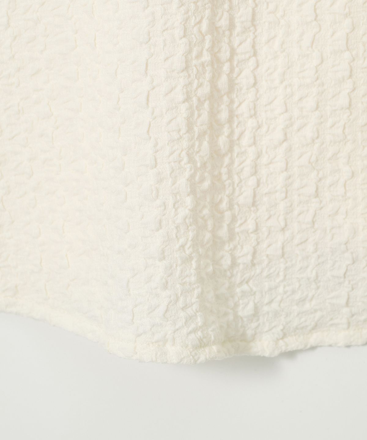 조질롱(JOJILONG) JN165 Soft Seersucker Open Collar Shirt - IVORY