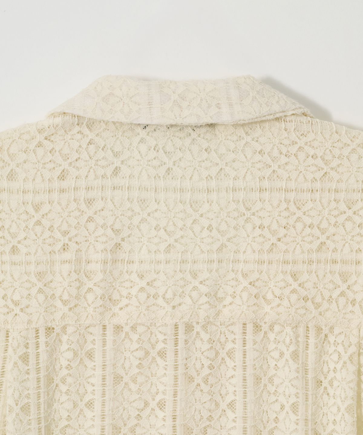 조질롱(JOJILONG) JN166 Lace Open Collar Half Shirt - IVORY