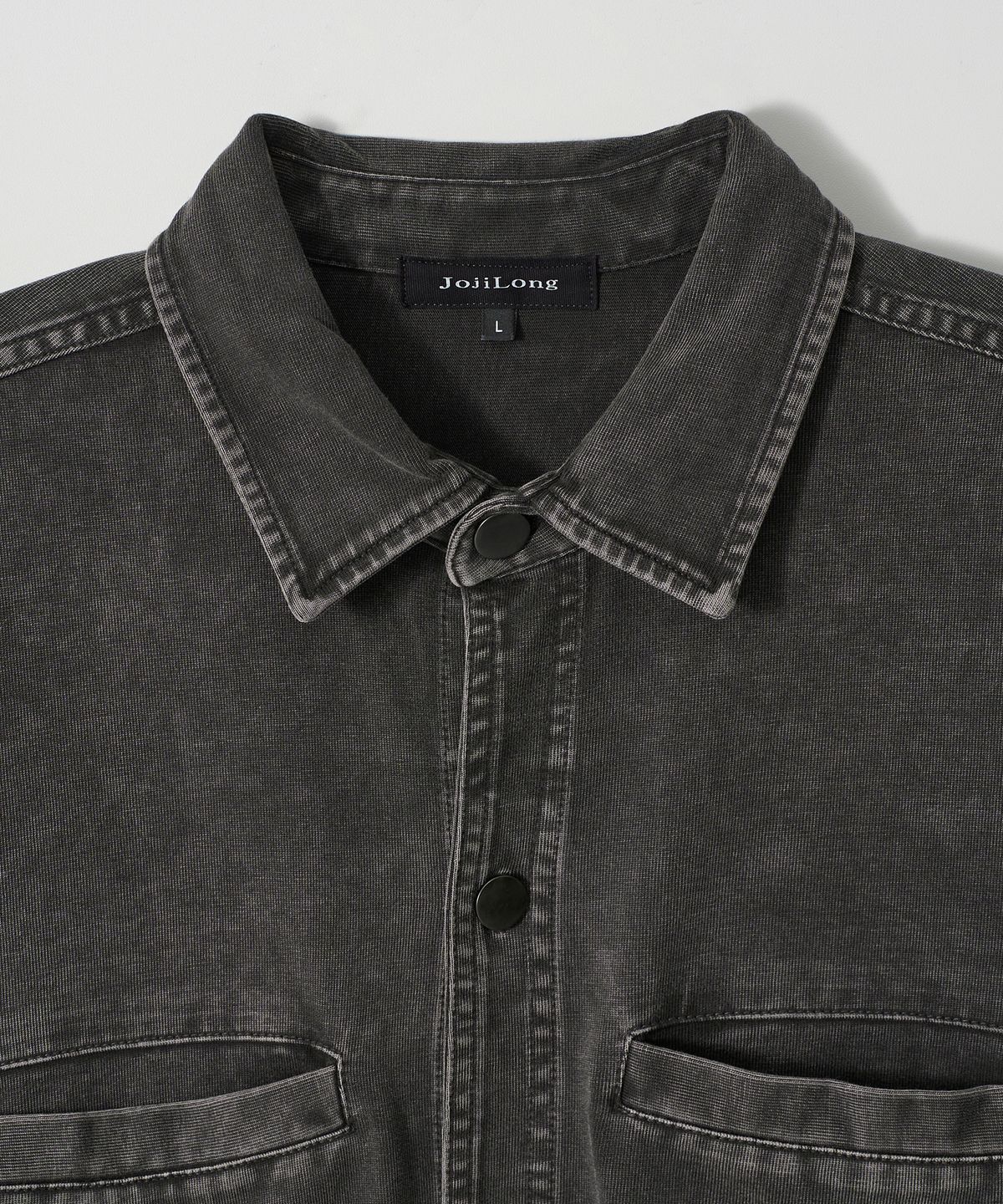 조질롱(JOJILONG) JN350 Aged Snap Shirt - FADED CHARCOAL