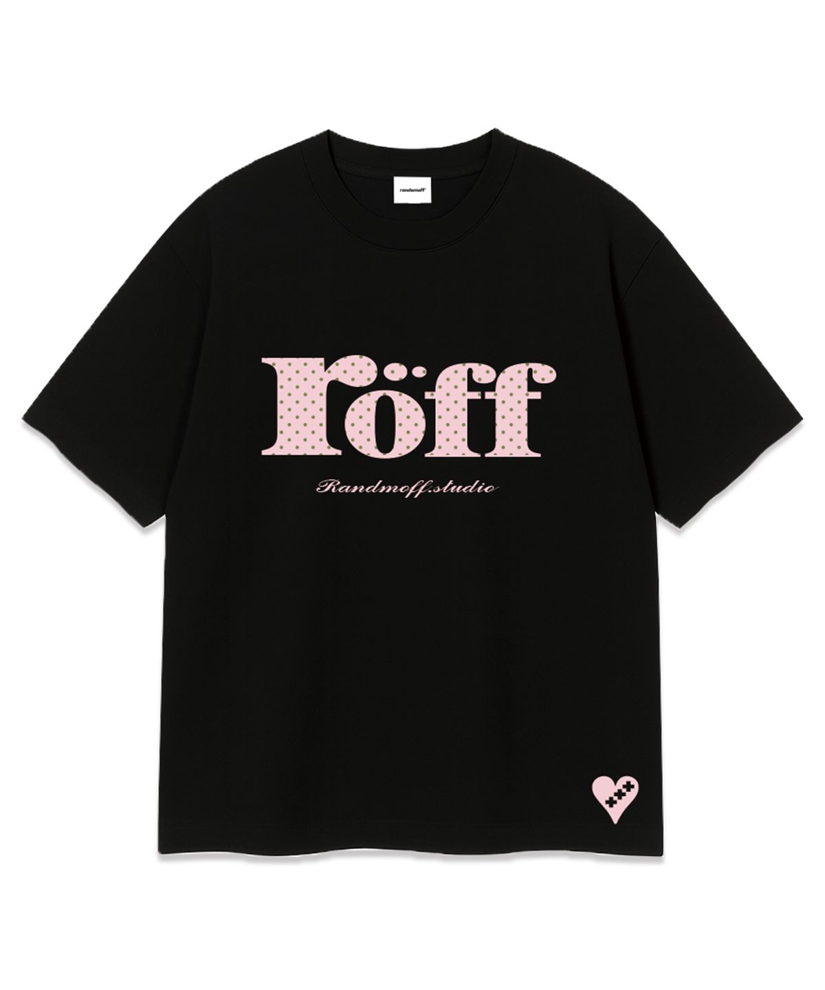 랜덤오프(RANDOMOFF) RÖFF TYPE PLAY DOT OVER FIT T-SHIRT [LIGHT PINK] (3color)