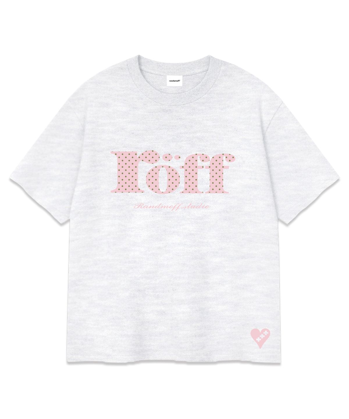 랜덤오프(RANDOMOFF) RÖFF TYPE PLAY DOT OVER FIT T-SHIRT [LIGHT PINK] (3color)