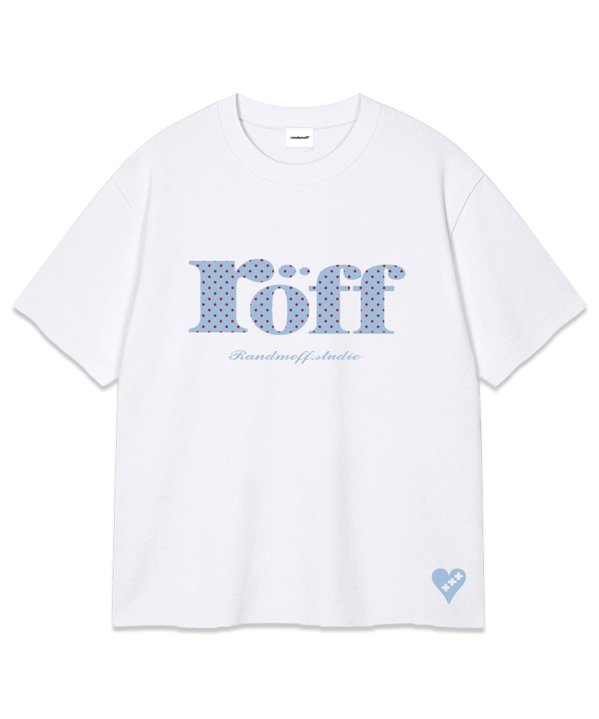 랜덤오프(RANDOMOFF) RÖFF TYPE PLAY DOT OVER FIT T-SHIRT [SKY] (3color)