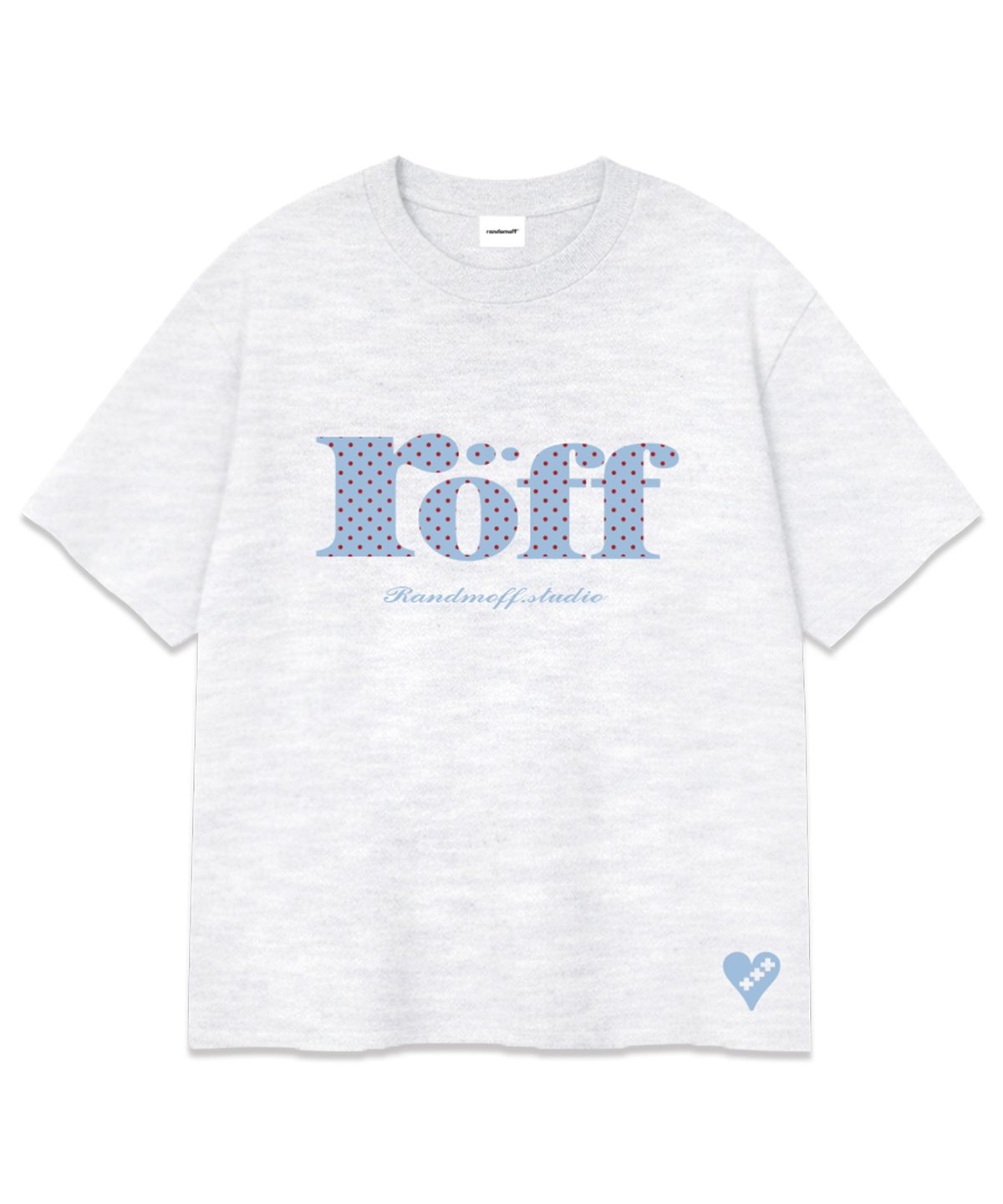 랜덤오프(RANDOMOFF) RÖFF TYPE PLAY DOT OVER FIT T-SHIRT [SKY] (3color)