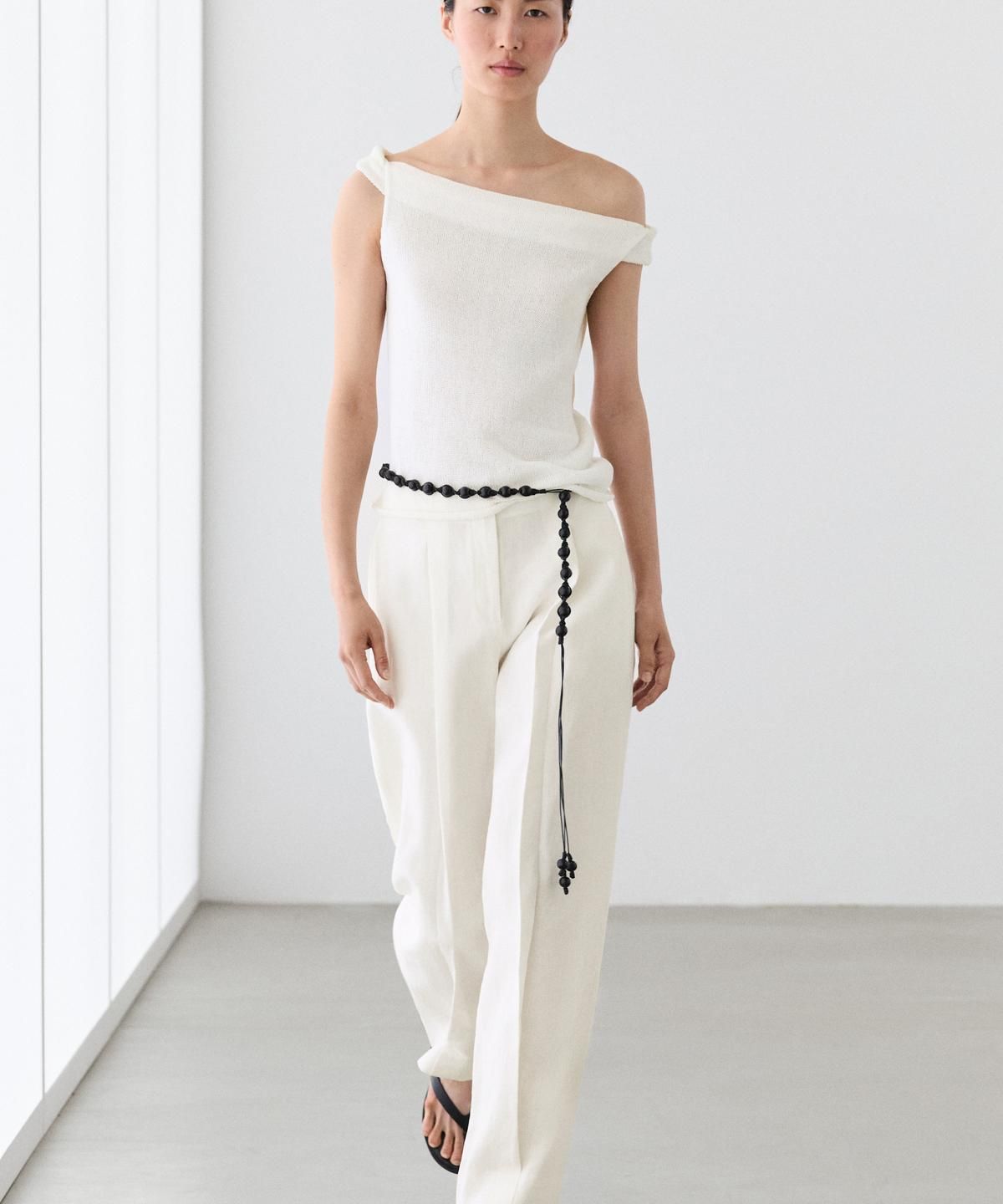마시모두띠(MASSIMO DUTTI) 핀턱 린넨 팬츠