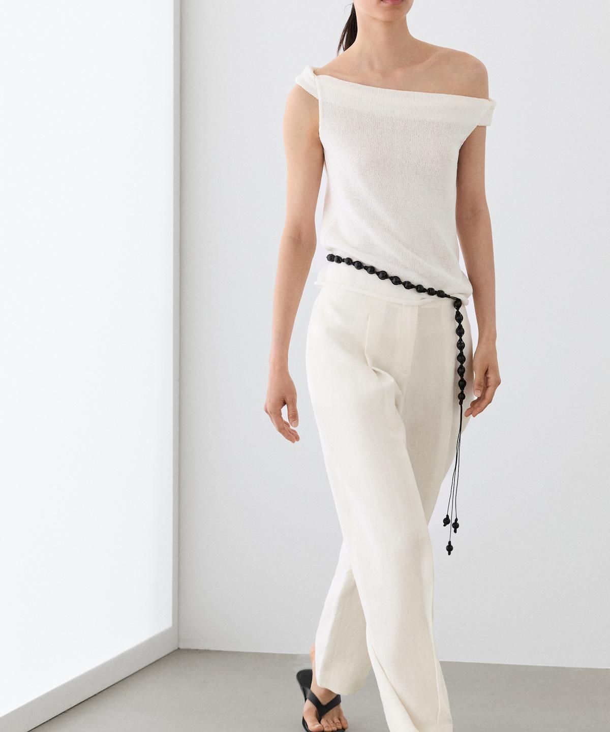 마시모두띠(MASSIMO DUTTI) 핀턱 린넨 팬츠
