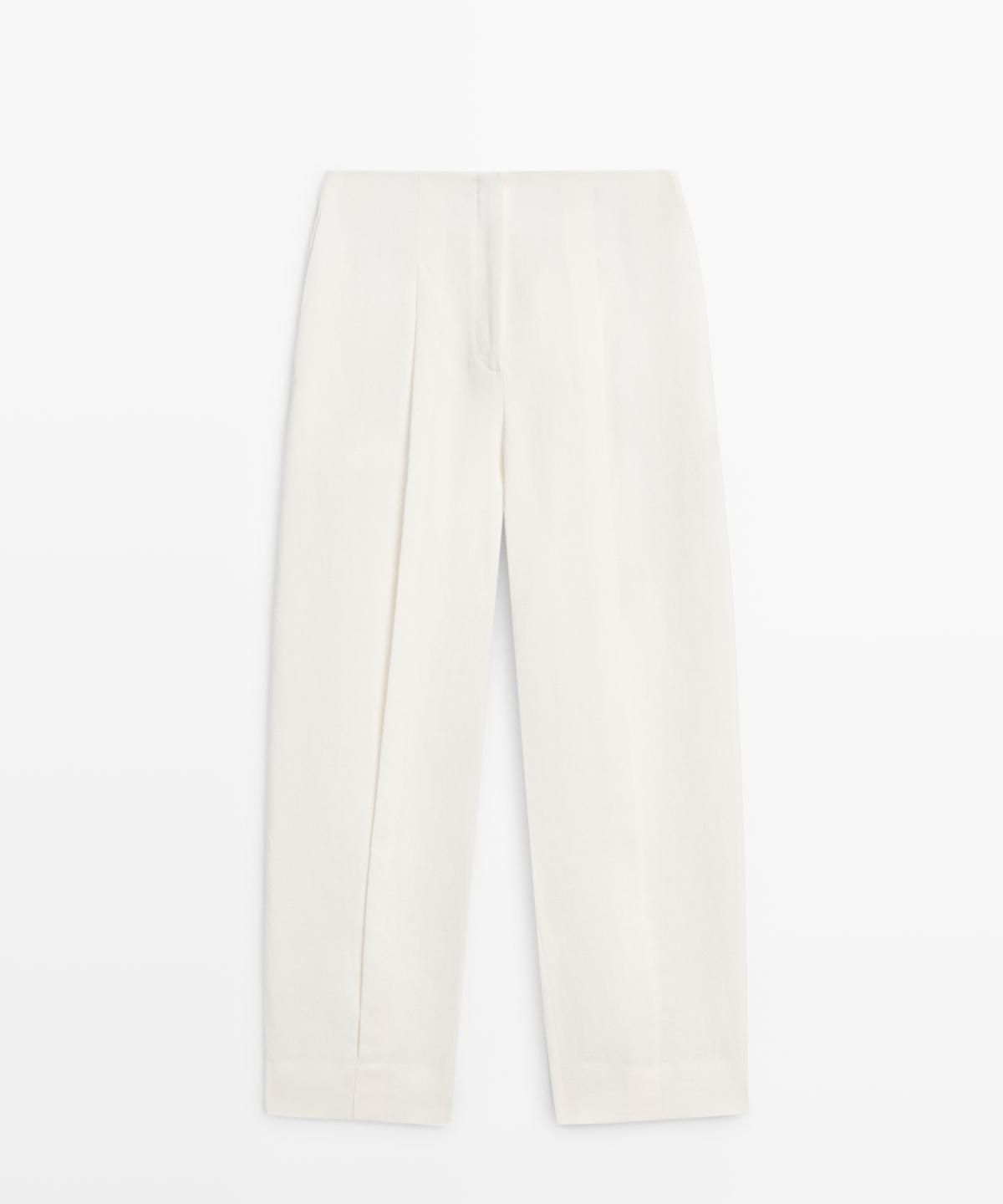 마시모두띠(MASSIMO DUTTI) 핀턱 린넨 팬츠