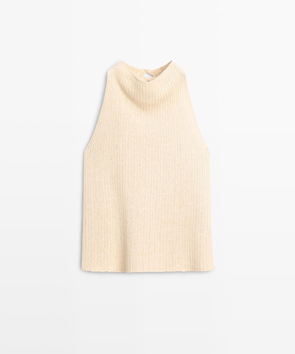 마시모두띠(MASSIMO DUTTI) 린넨 니트 탑