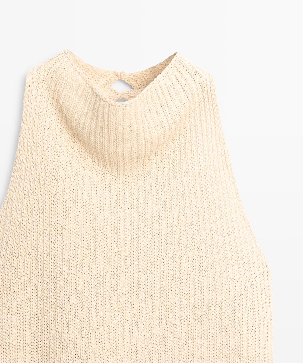 마시모두띠(MASSIMO DUTTI) 린넨 니트 탑
