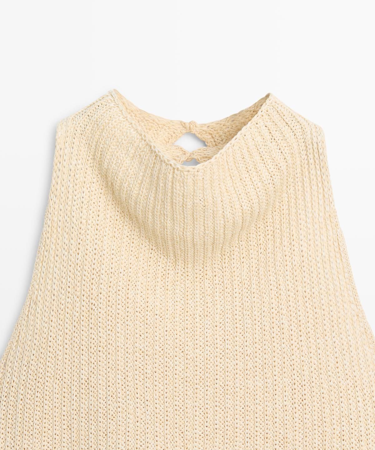 마시모두띠(MASSIMO DUTTI) 린넨 니트 탑