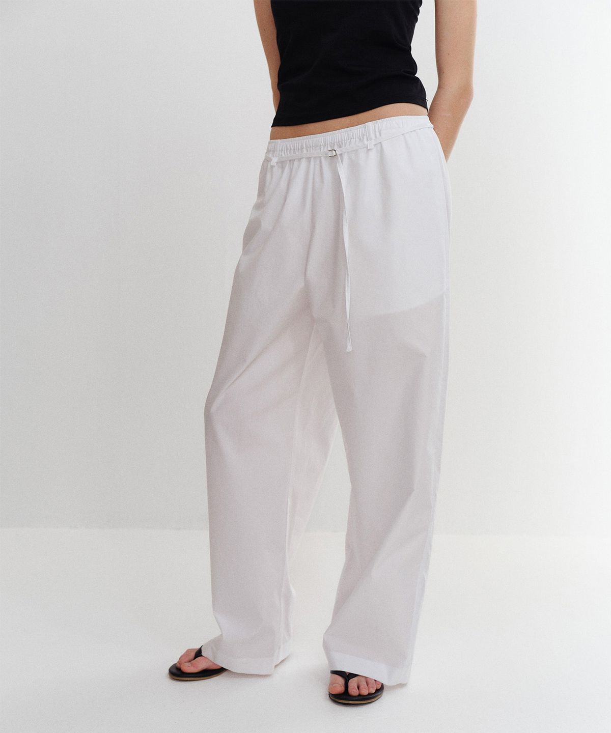 파로(FAHRO) COTTON WIDE PANTS WHITE