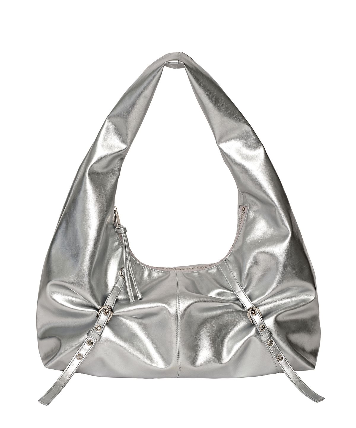 피시아(PICEA) Belted Hobo Bag [Liquid Silver]