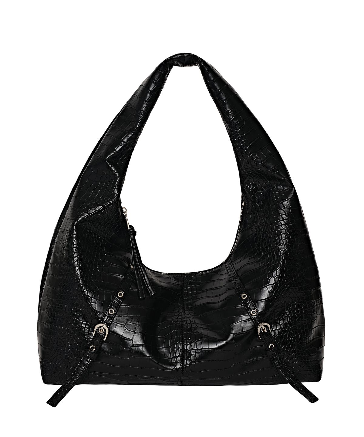 피시아(PICEA) Belted Hobo Bag [Croc Black]