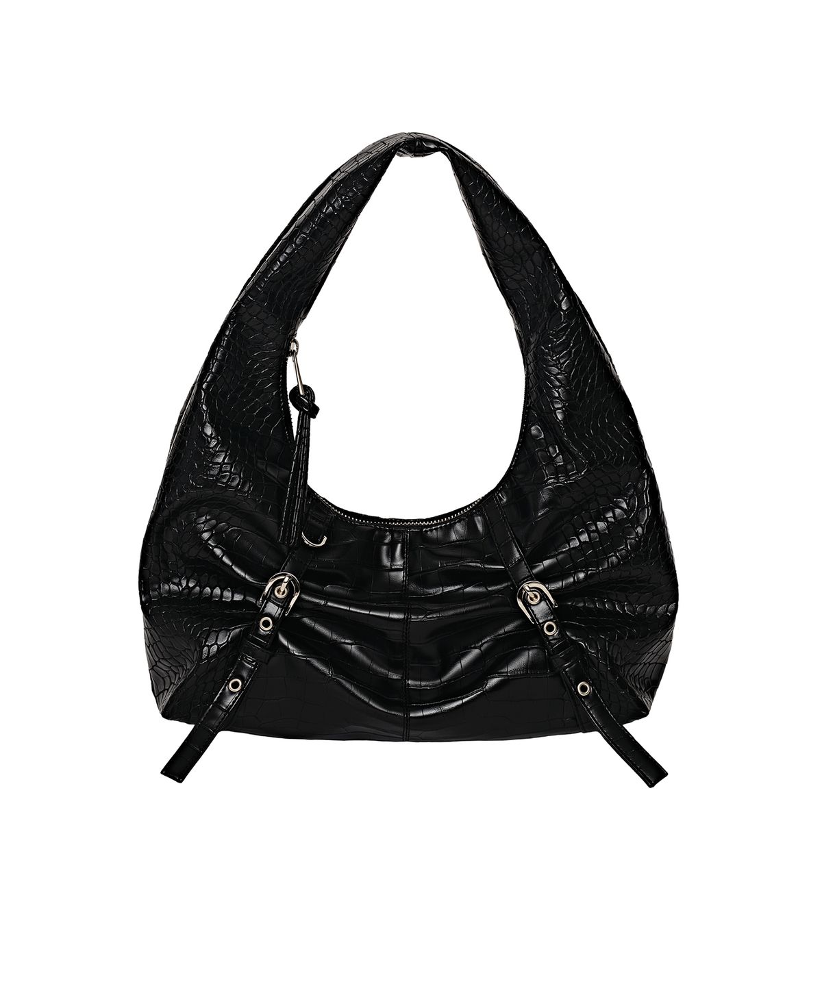 피시아(PICEA) Belted Hobo Mini Bag [Croc Black]