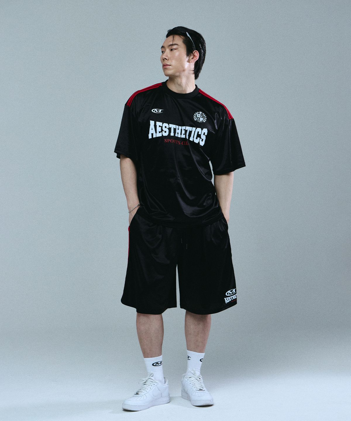 미학(MIHAK) 에스테틱 클럽 저지 하프팬츠 (BLACK)