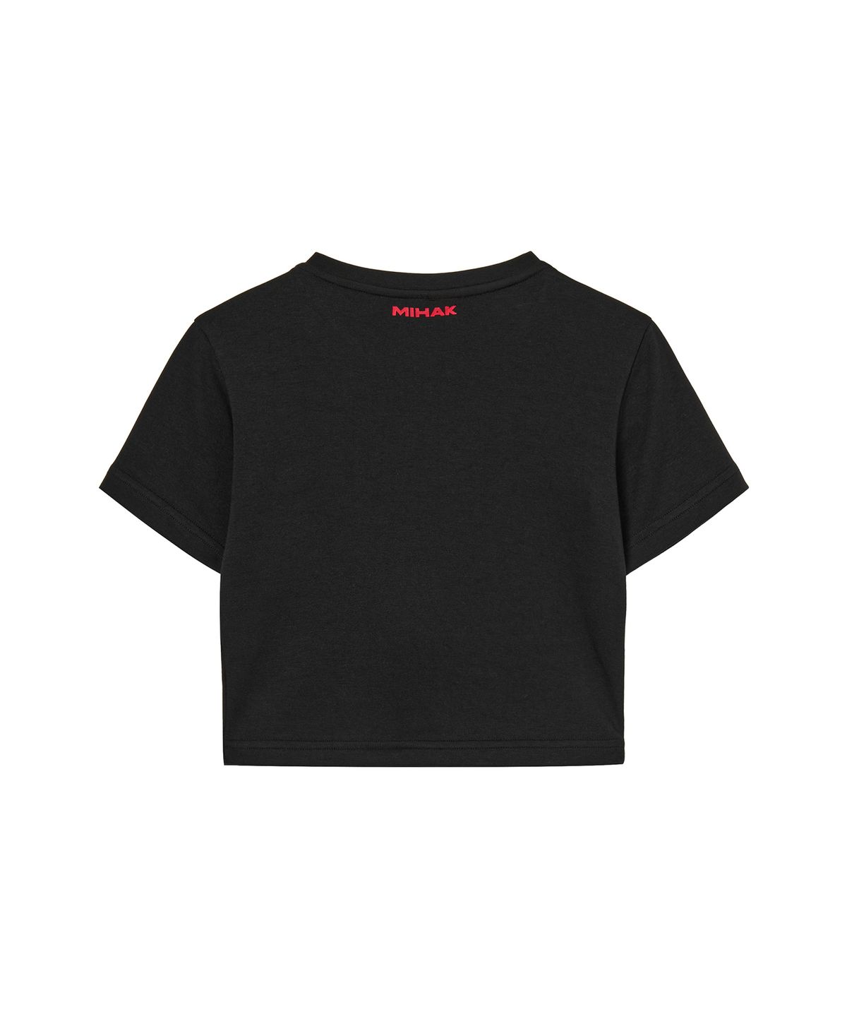 미학(MIHAK) 모션 빅 로고 크롭 티셔츠 (BLACK/RED)