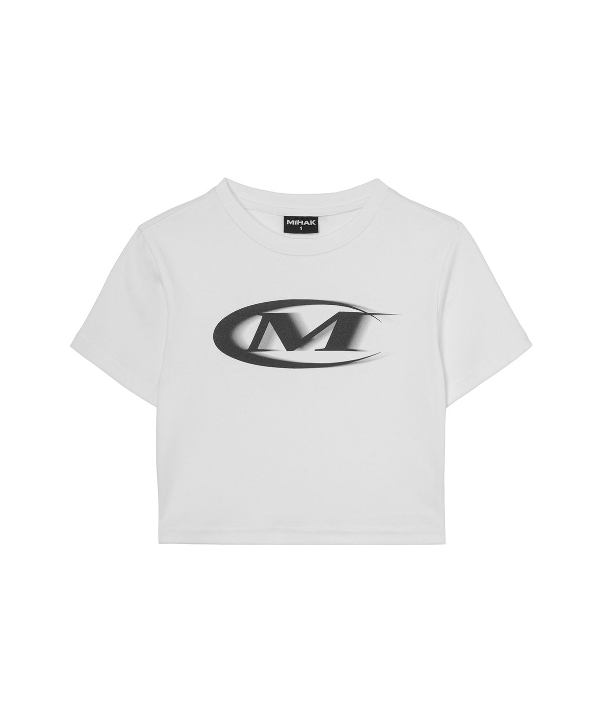 미학(MIHAK) 모션 빅 로고 크롭 티셔츠 (WHITE)
