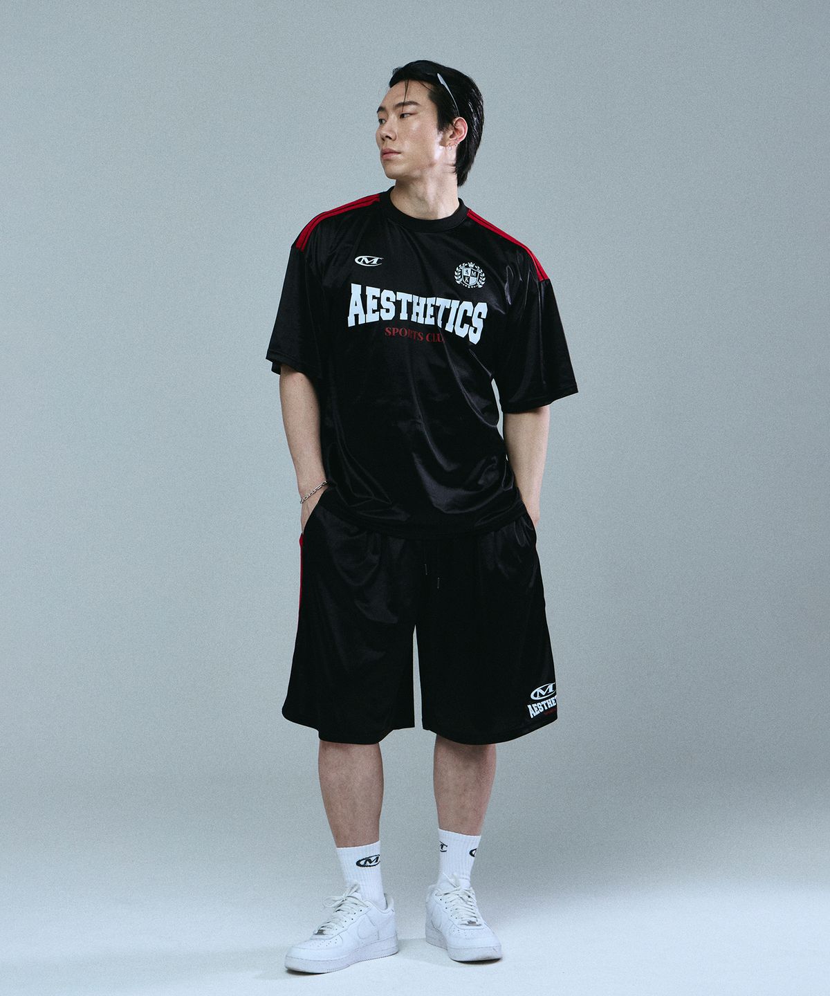 미학(MIHAK) 에스테틱 클럽 저지 티셔츠 (BLACK)