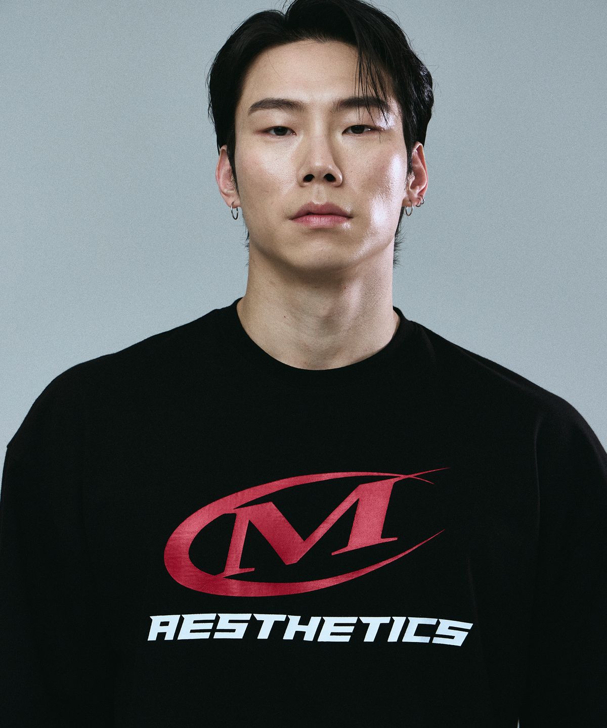 미학(MIHAK) 심볼 빅 로고 오버핏 티셔츠 (BLACK)