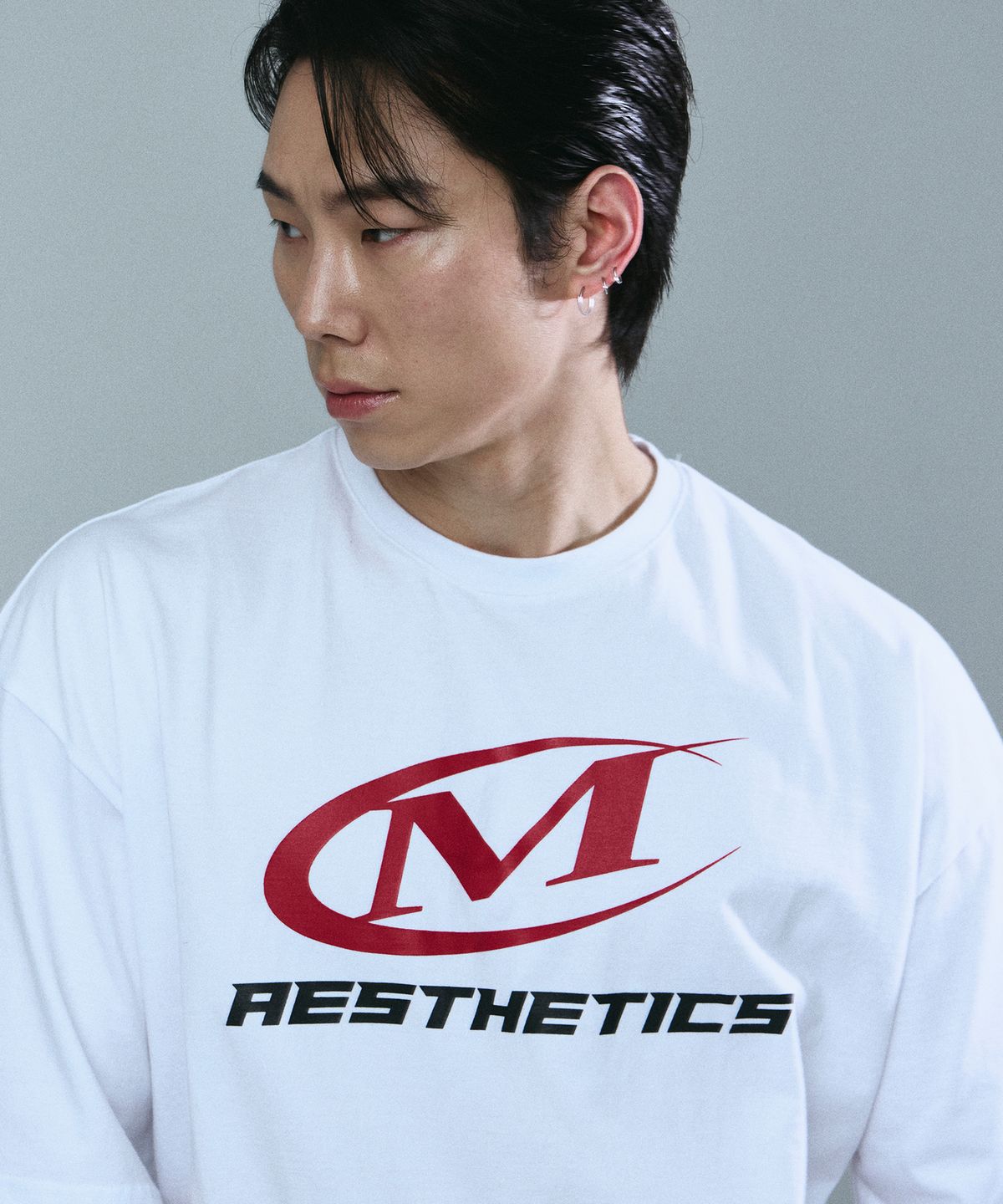 미학(MIHAK) 심볼 빅 로고 오버핏 티셔츠 (WHITE)
