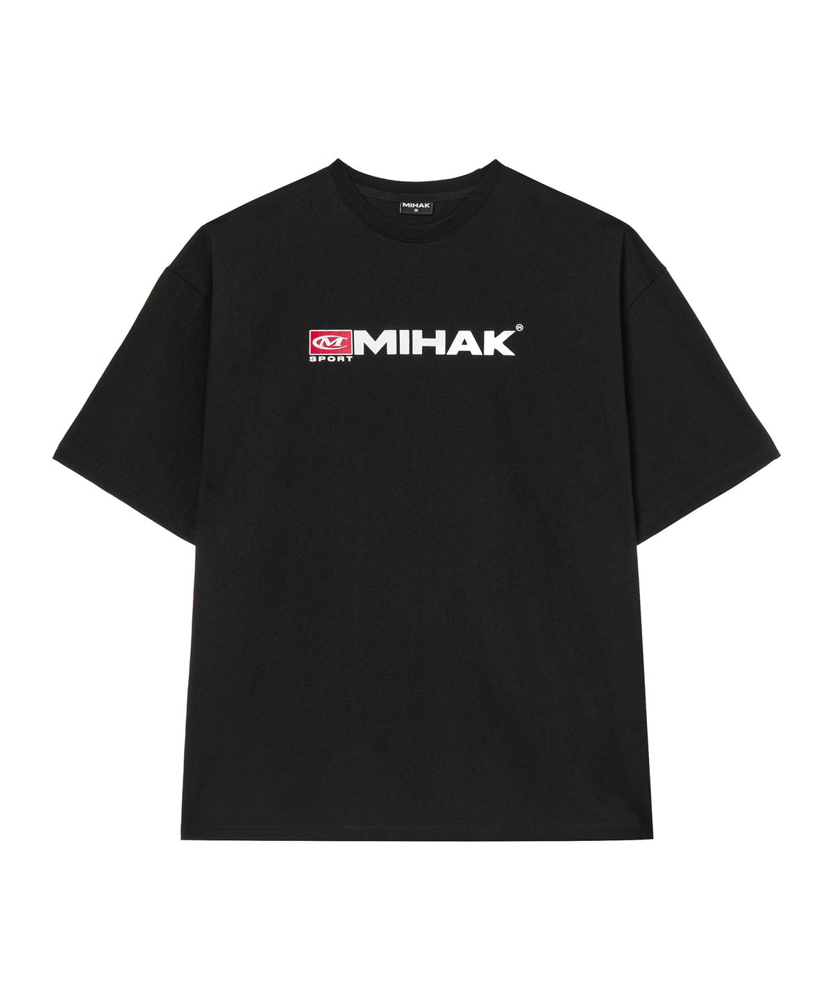 미학(MIHAK) 스포츠 엠블럼 오버핏 티셔츠 (BLACK)