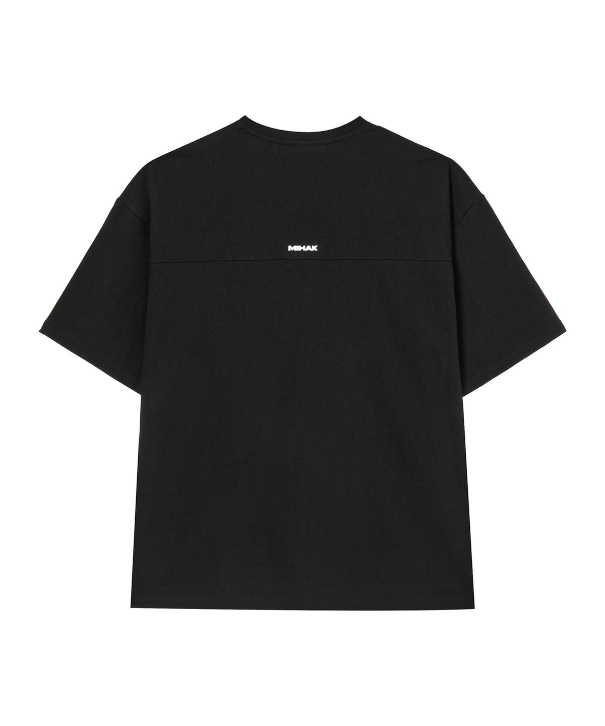 미학(MIHAK) 스포츠 엠블럼 오버핏 티셔츠 (BLACK)