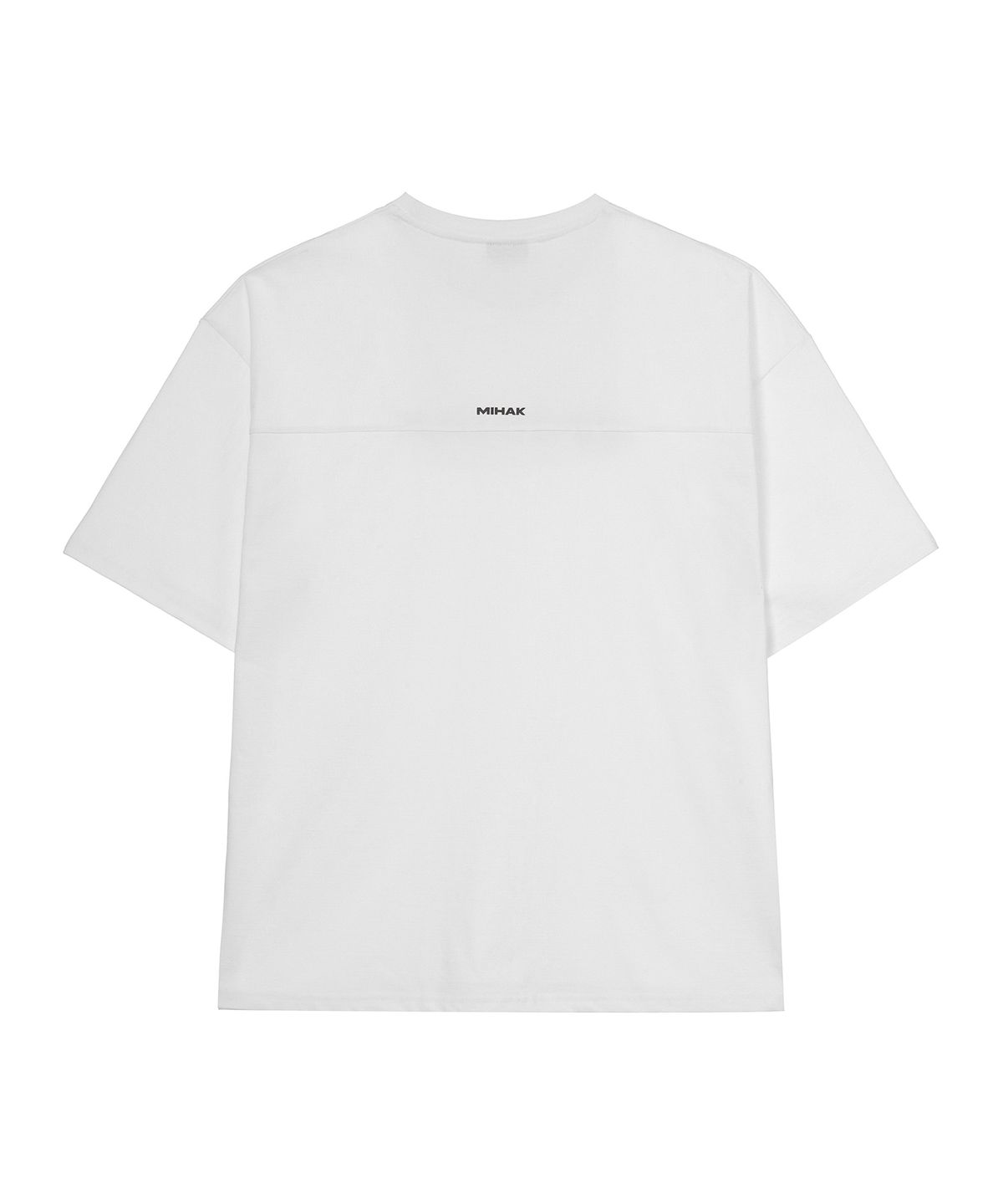 미학(MIHAK) 스포츠 엠블럼 오버핏 티셔츠 (WHITE)