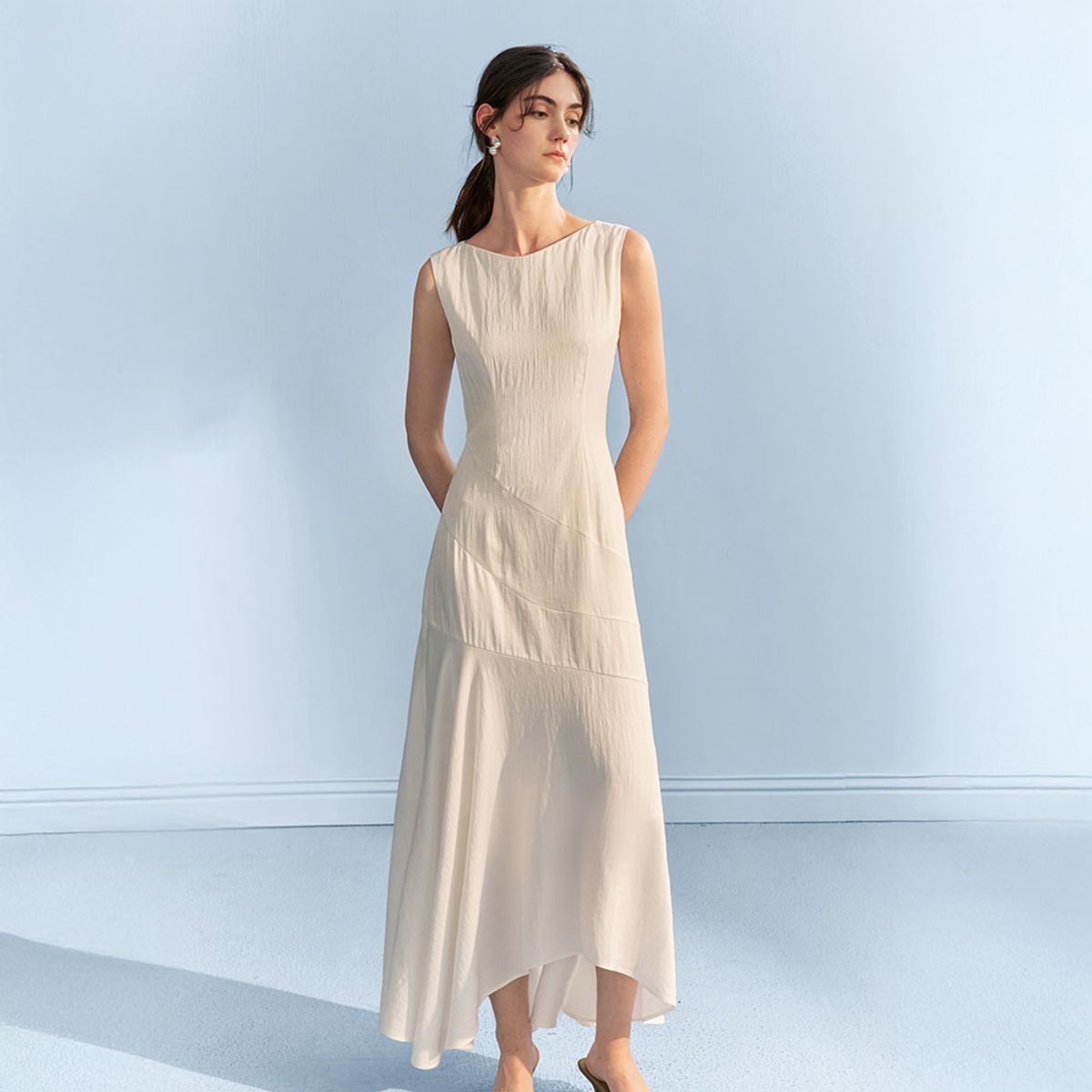 와이와이아이엠(YYIAM) YY_Waist seaside white dress