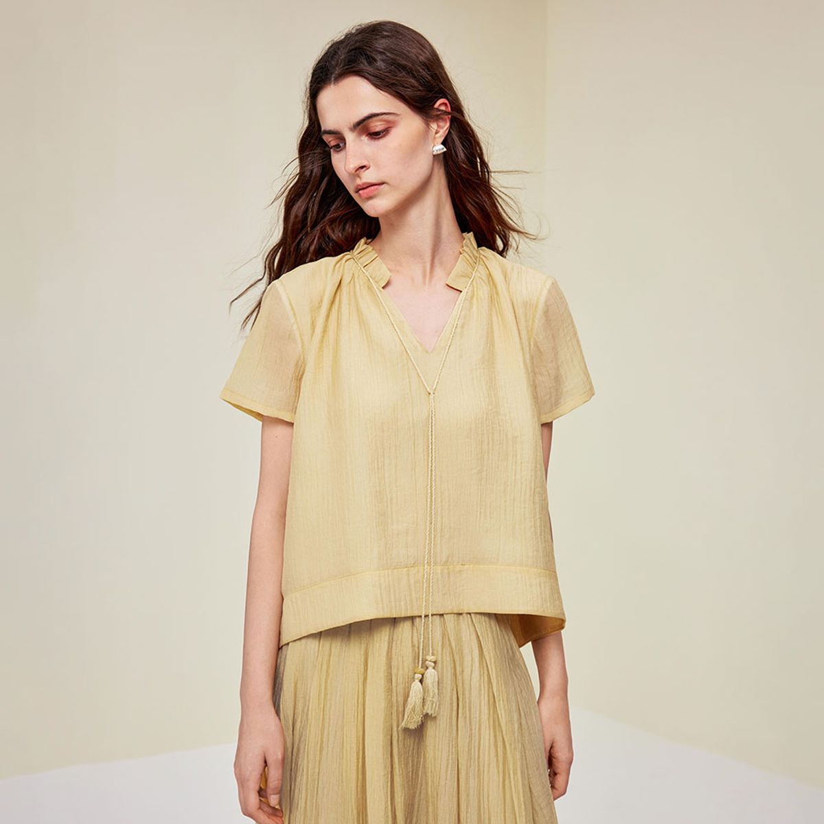 와이와이아이엠(YYIAM) YY_Loose fringe top_2color