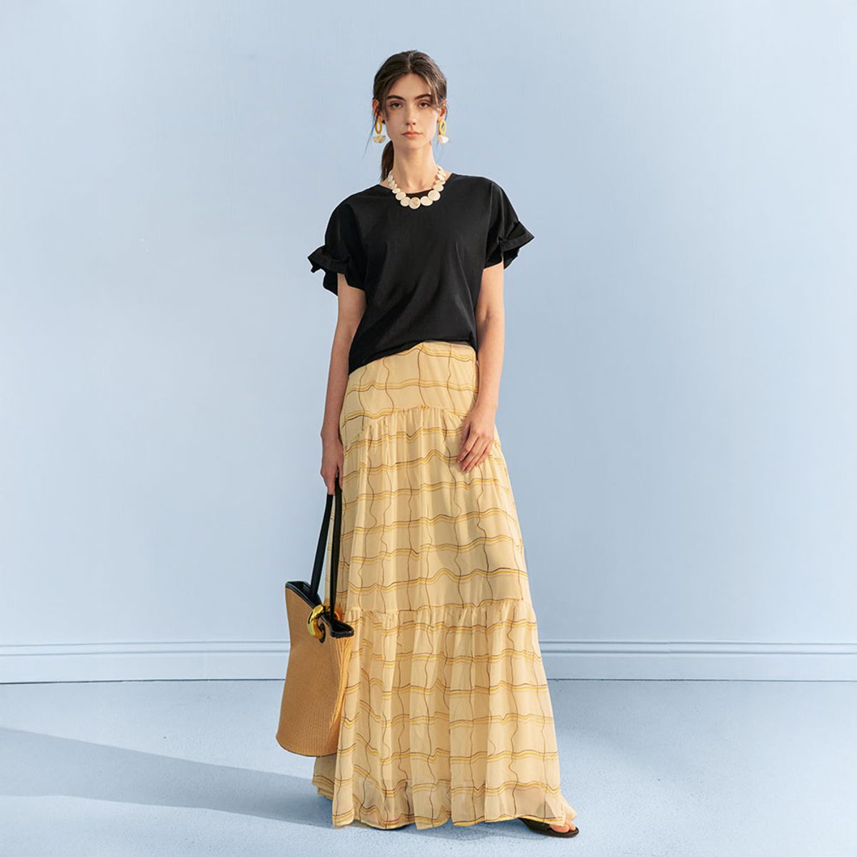 와이와이아이엠(YYIAM) YY_Stripe print design skirt