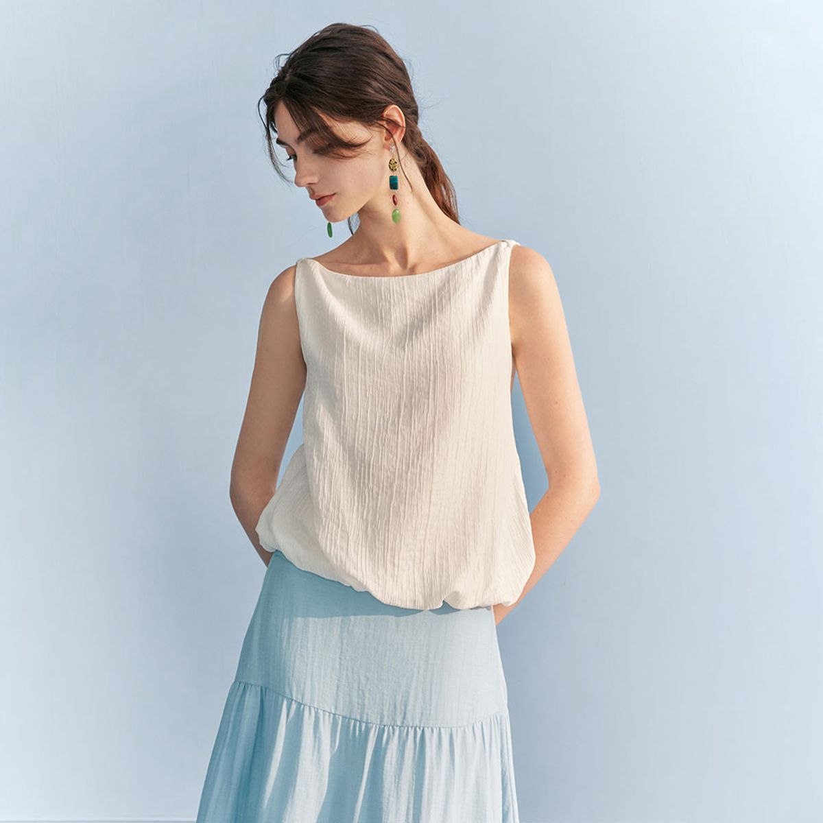 와이와이아이엠(YYIAM) YY_Texture sleeveless top vest