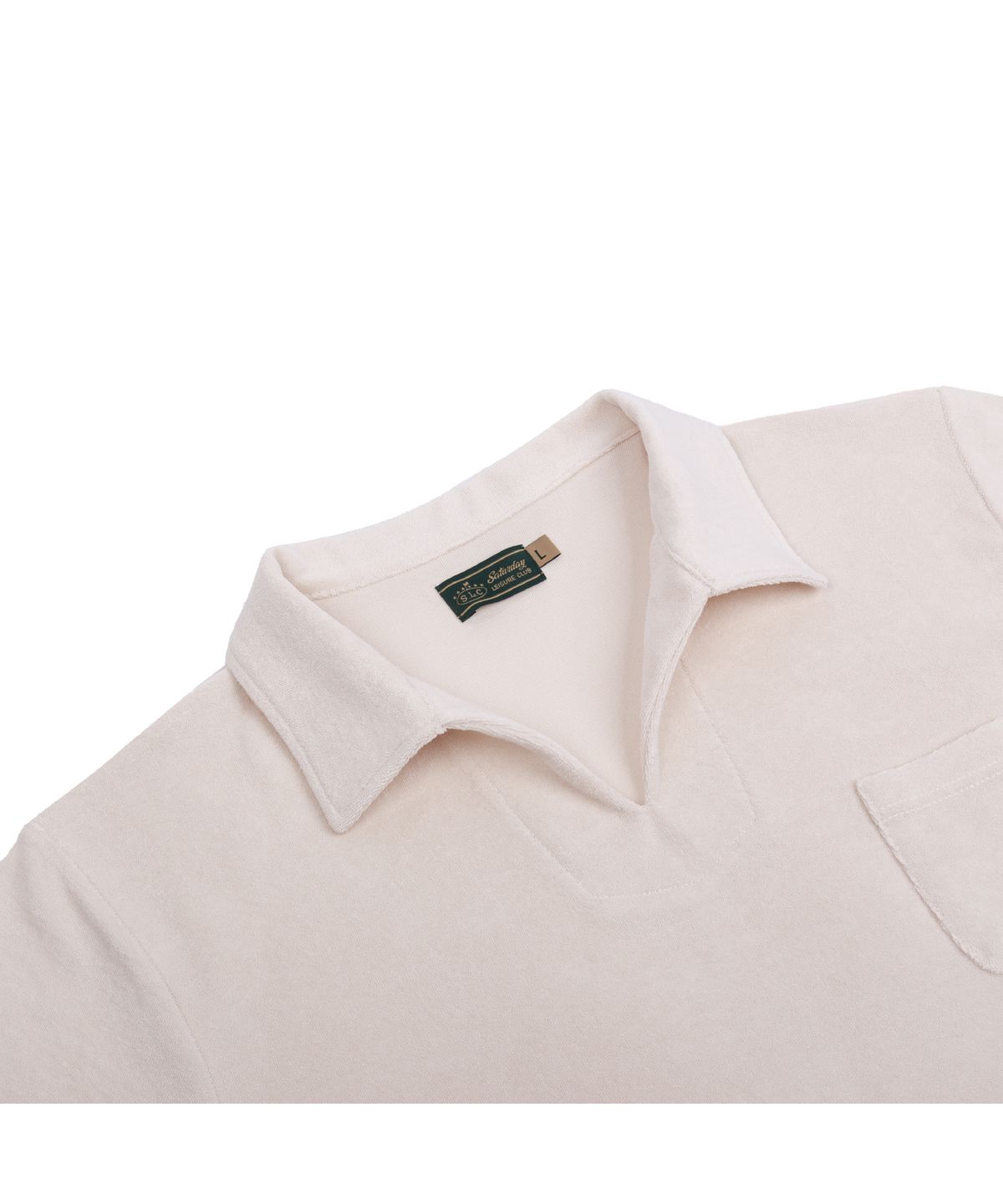 세러데이 레저 클럽(SATURDAY LEISURE CLUB) Leisure Terry Open Collar Polo Shirt - Ivory