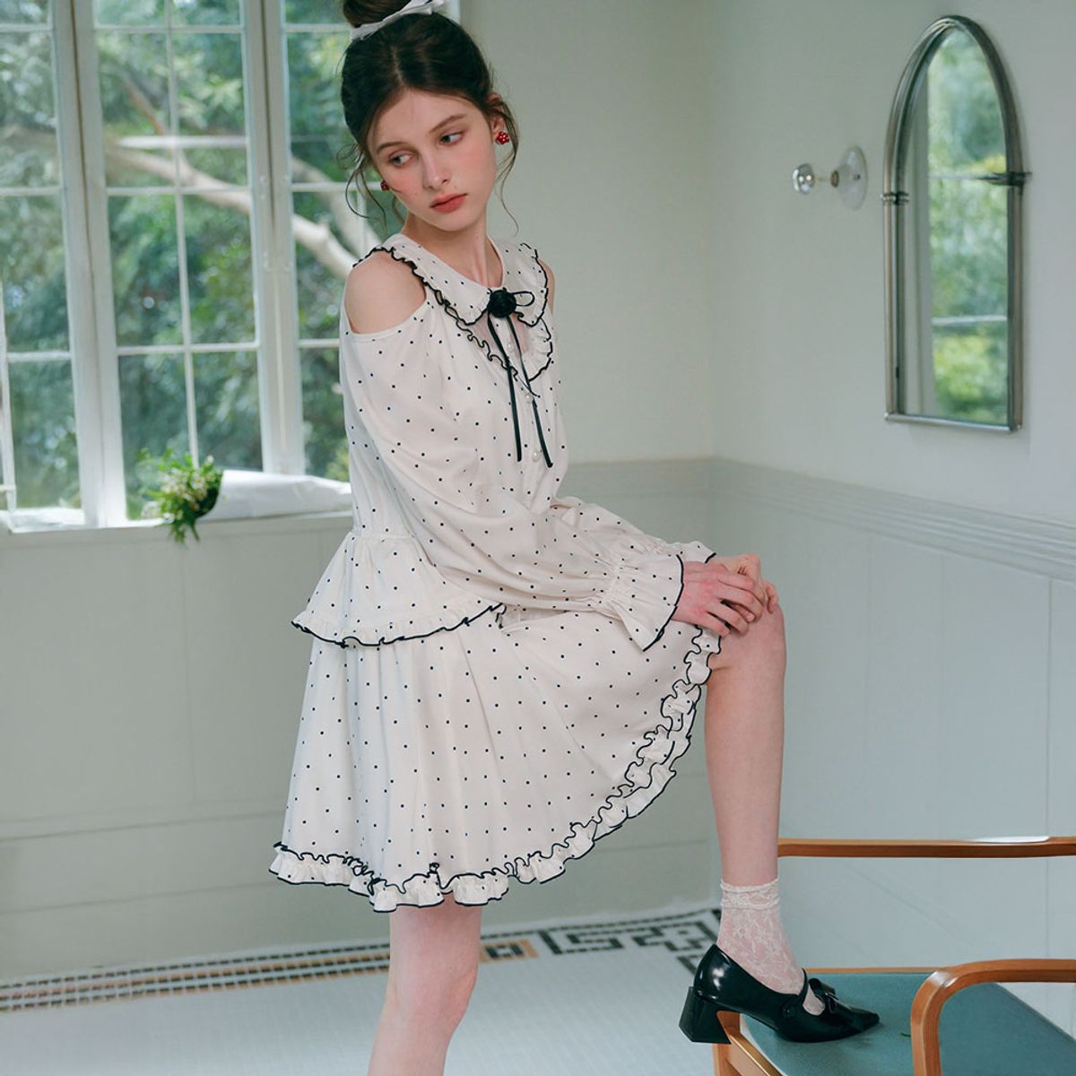 쎄무아듀(CEST MOIDEW) Cest_Sweet polka dot collar dress