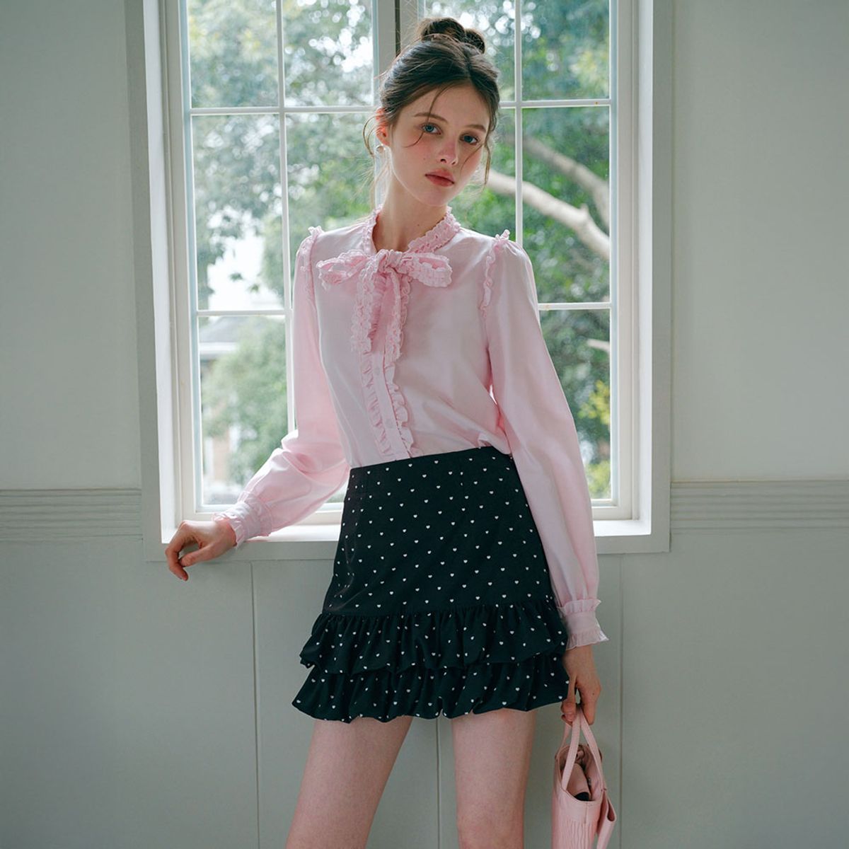 쎄무아듀(CEST MOIDEW) Cest_Heart pattern ruffle skirt