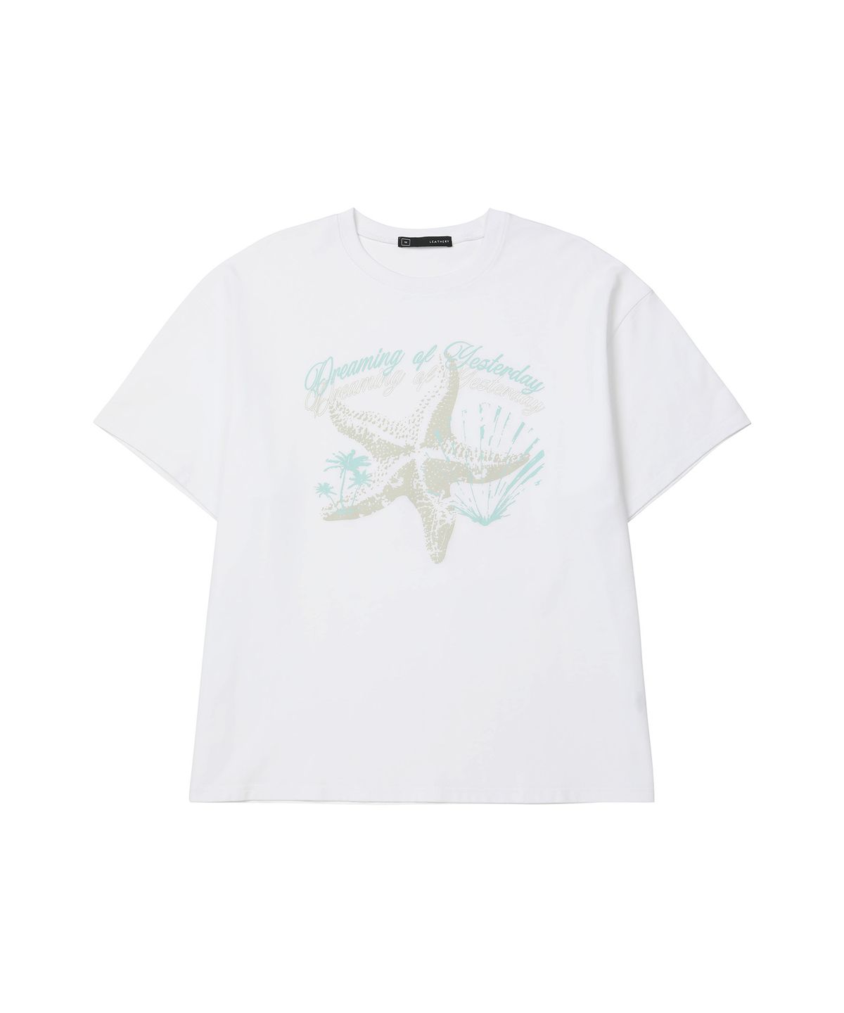 레더리(LEATHERY) 오션 헤이즈 오버핏 반팔 티셔츠 [WHITE]
