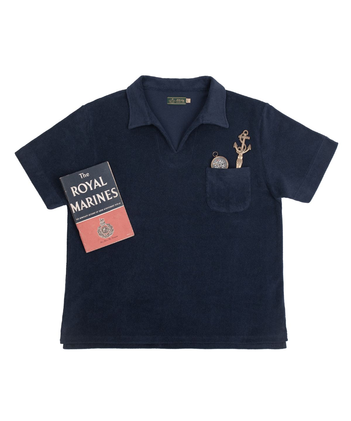 세러데이 레저 클럽(SATURDAY LEISURE CLUB) Leisure Terry Open Collar Polo Shirt - Dark Navy