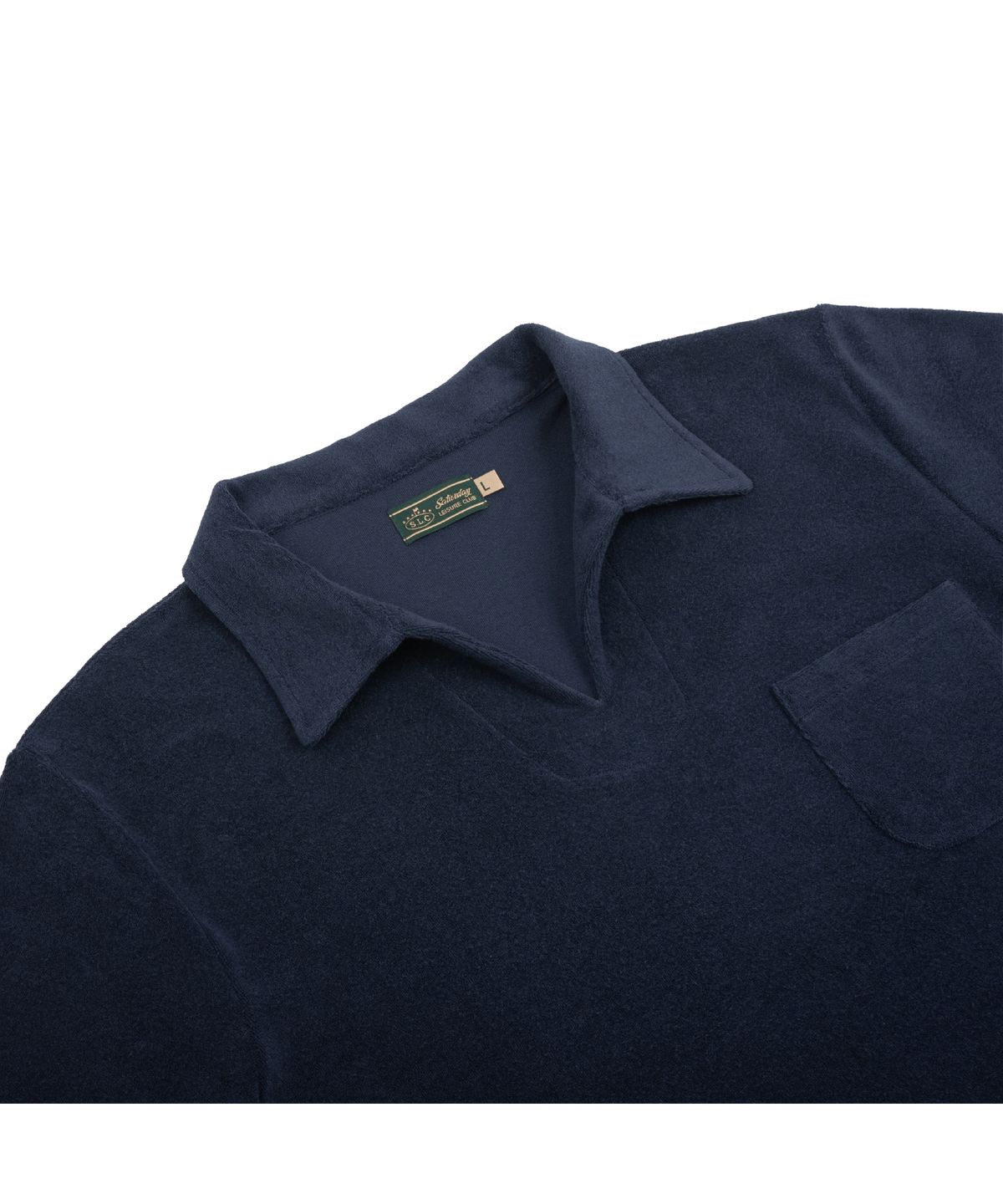 세러데이 레저 클럽(SATURDAY LEISURE CLUB) Leisure Terry Open Collar Polo Shirt - Dark Navy