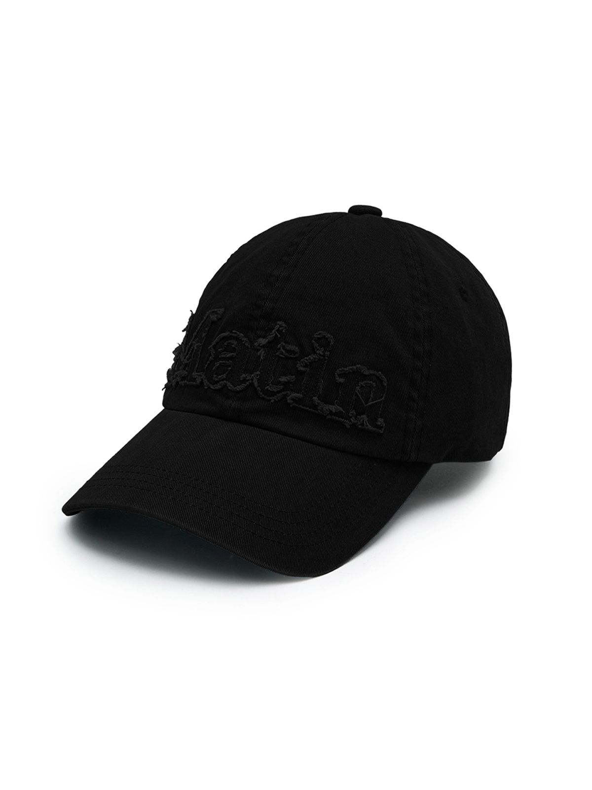마뗑킴(MATIN KIM) ROUGH CUT APPLIQUE BALL CAP IN BLACK