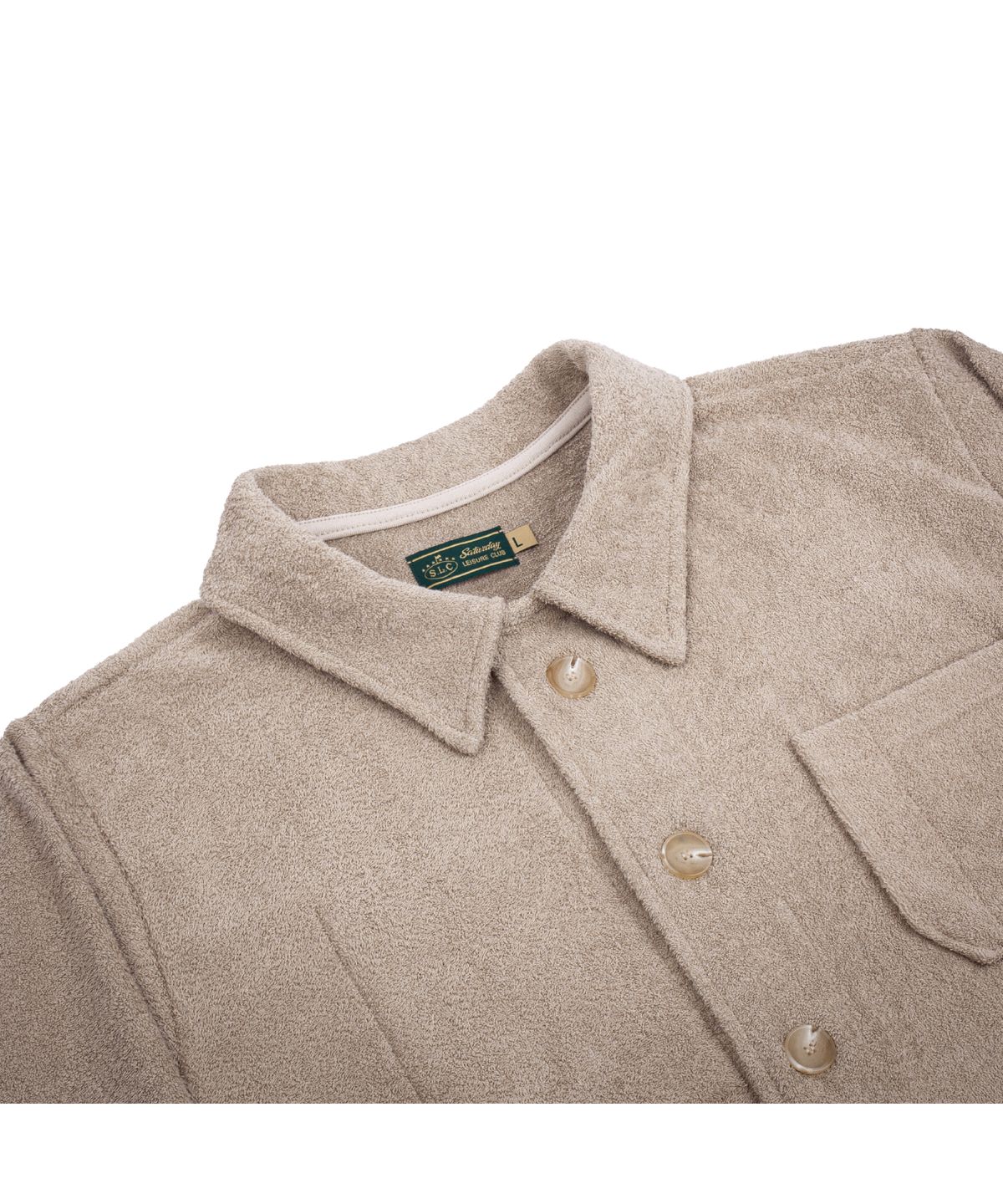 세러데이 레저 클럽(SATURDAY LEISURE CLUB) [테리 타올] Leisure Double-Face Terry Chore Shirt Jacket - Beige